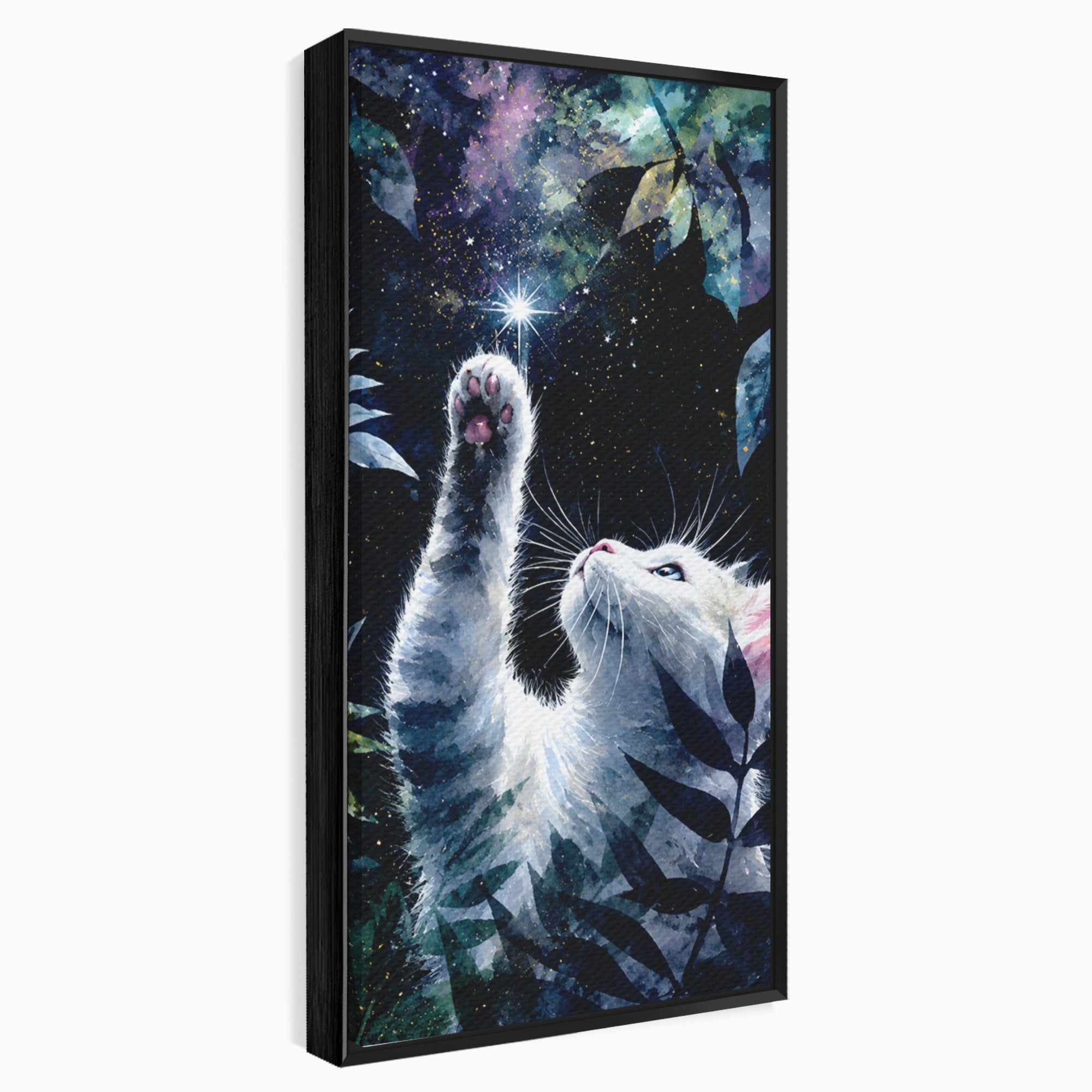 Tablou Canvas Premium LuxCanva® M1599, Micul Visător, Pisica, Stea, Natura, Noapte, Dormitor, Culori Vibrante