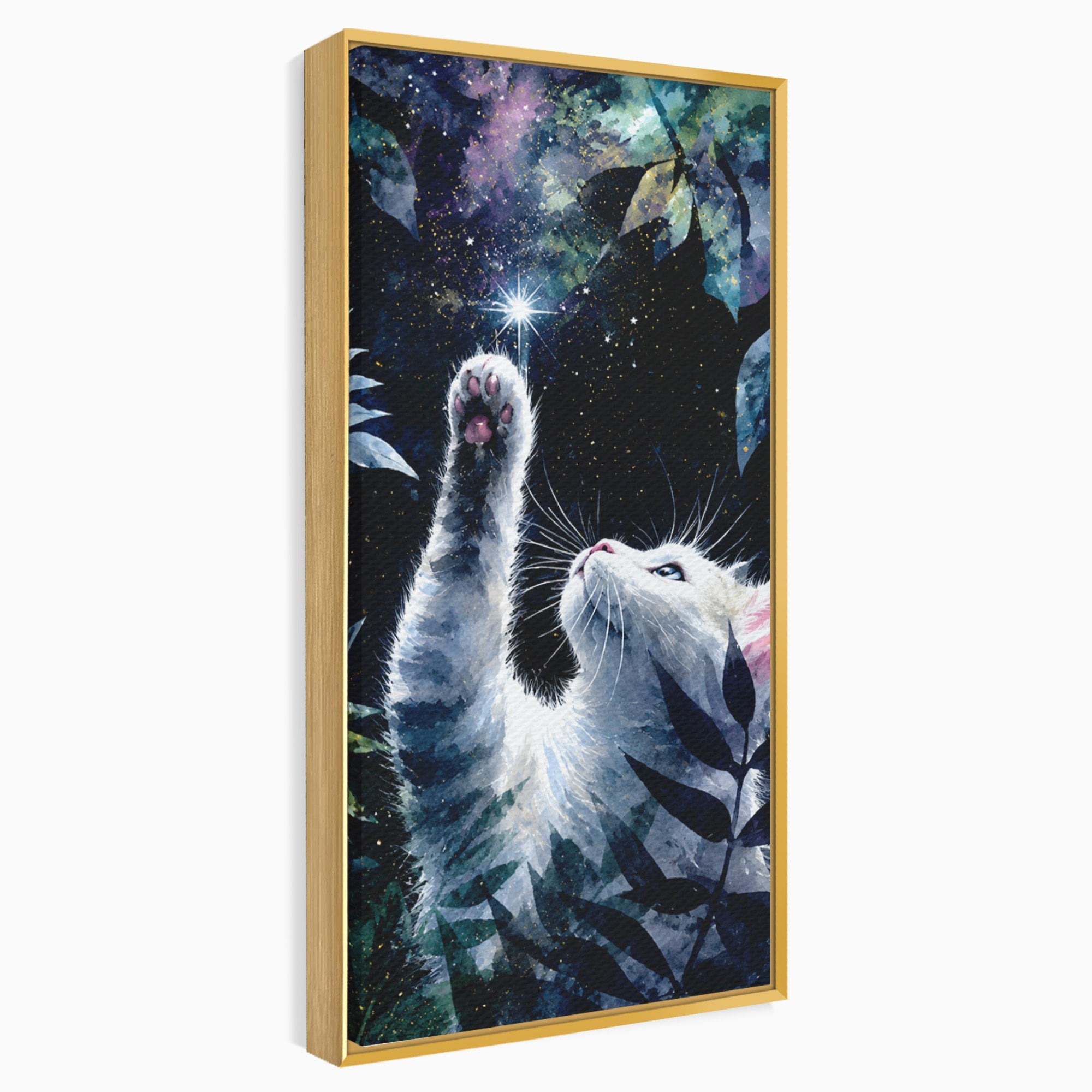 Tablou Canvas Premium LuxCanva® M1599, Micul Visător, Pisica, Stea, Natura, Noapte, Dormitor, Culori Vibrante