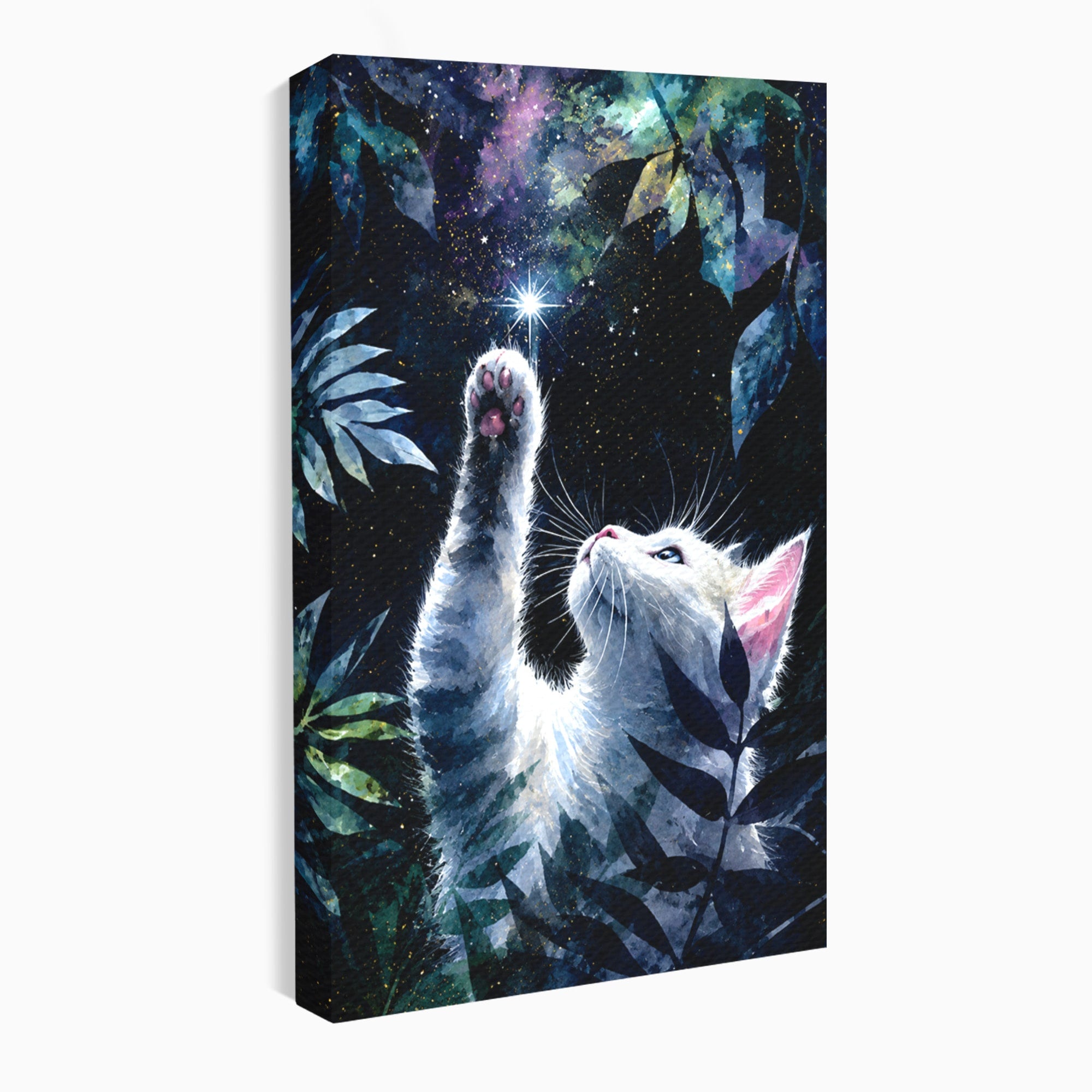 Tablou Canvas Premium LuxCanva® M1599, Micul Visător, Pisica, Stea, Natura, Noapte, Dormitor, Culori Vibrante