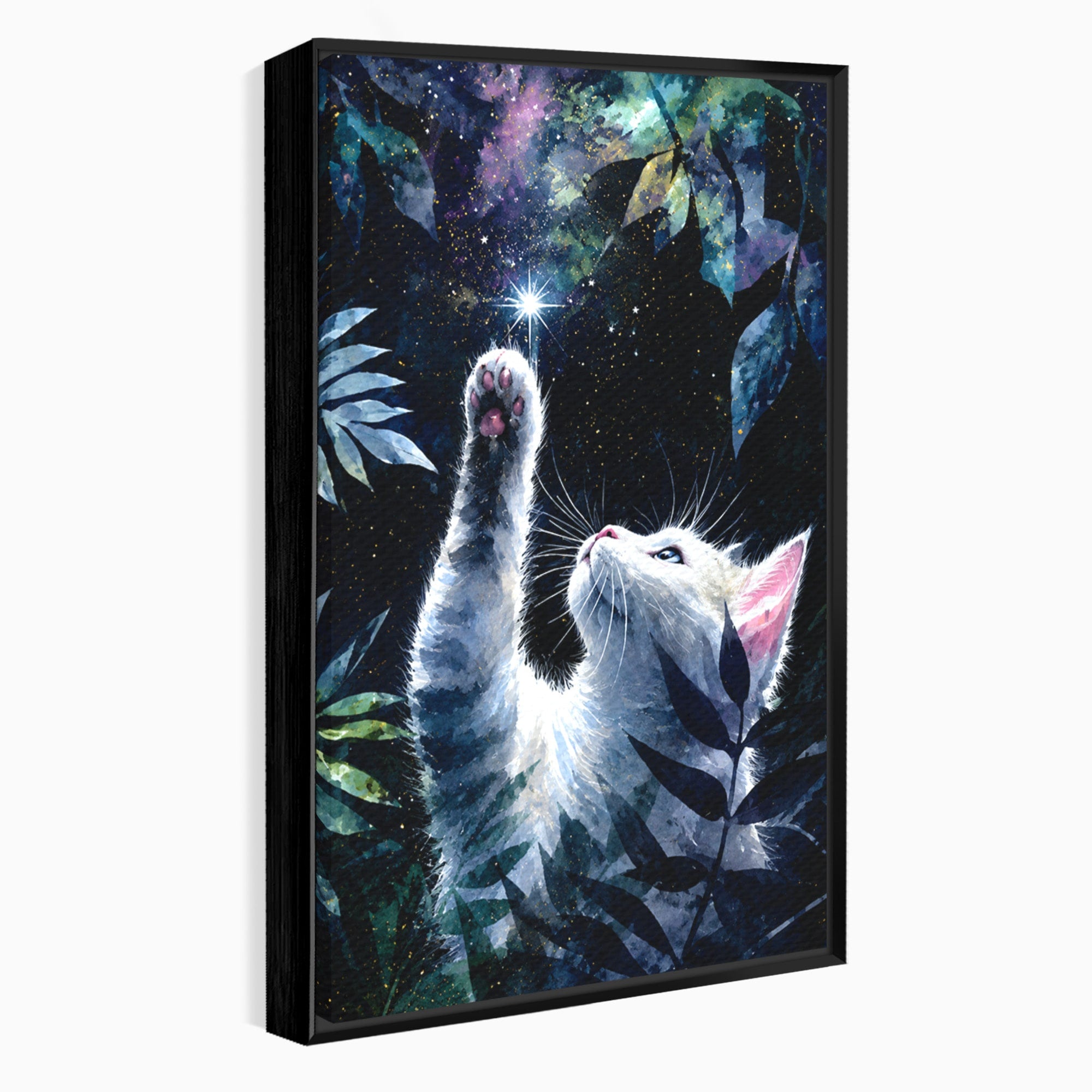 Tablou Canvas Premium LuxCanva® M1599, Micul Visător, Pisica, Stea, Natura, Noapte, Dormitor, Culori Vibrante