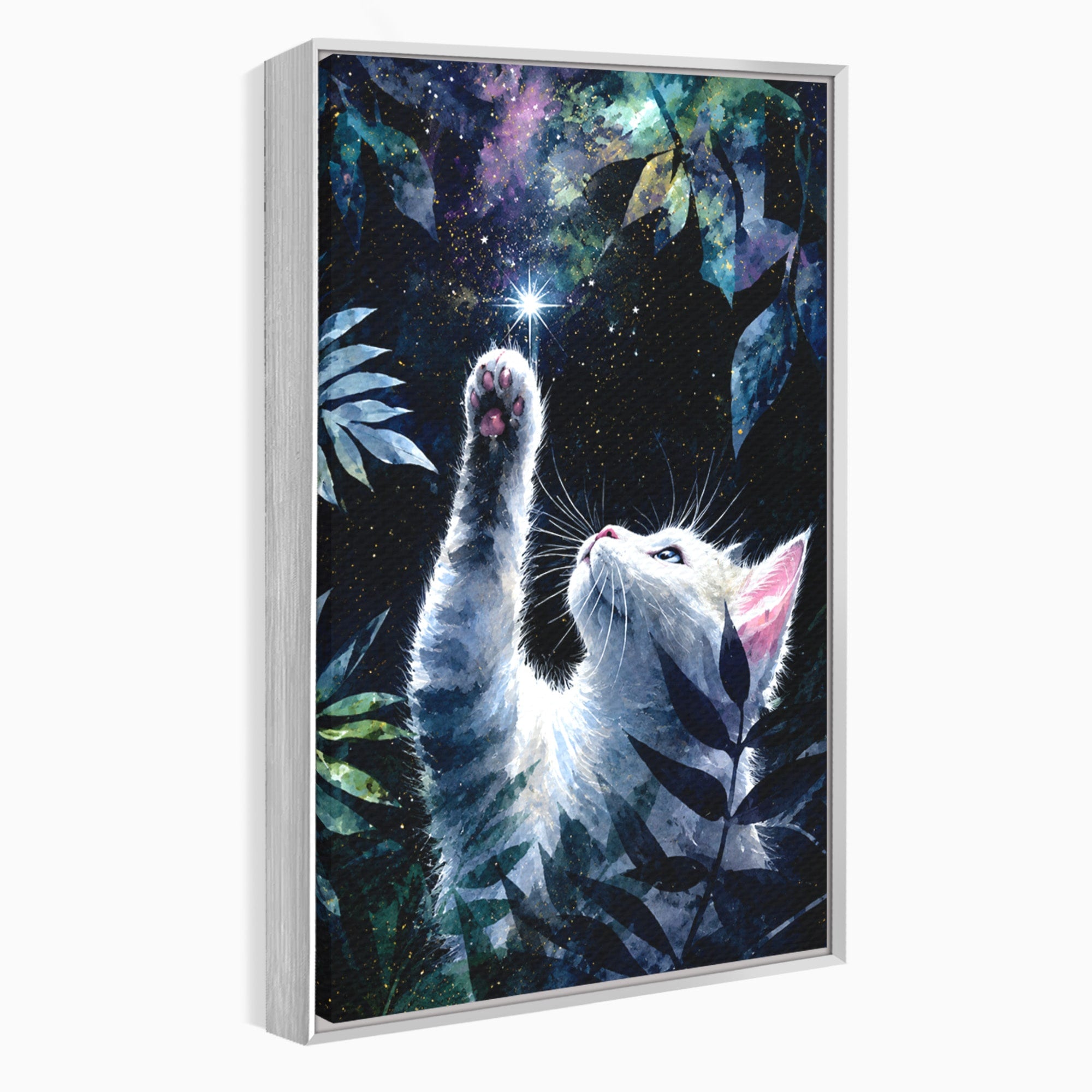 Tablou Canvas Premium LuxCanva® M1599, Micul Visător, Pisica, Stea, Natura, Noapte, Dormitor, Culori Vibrante