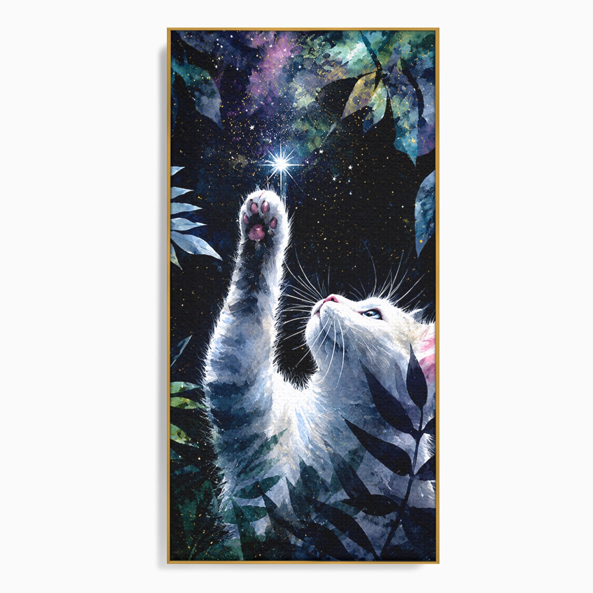 Tablou Canvas Premium LuxCanva® M1599, Micul Visător, Pisica, Stea, Natura, Noapte, Dormitor, Culori Vibrante