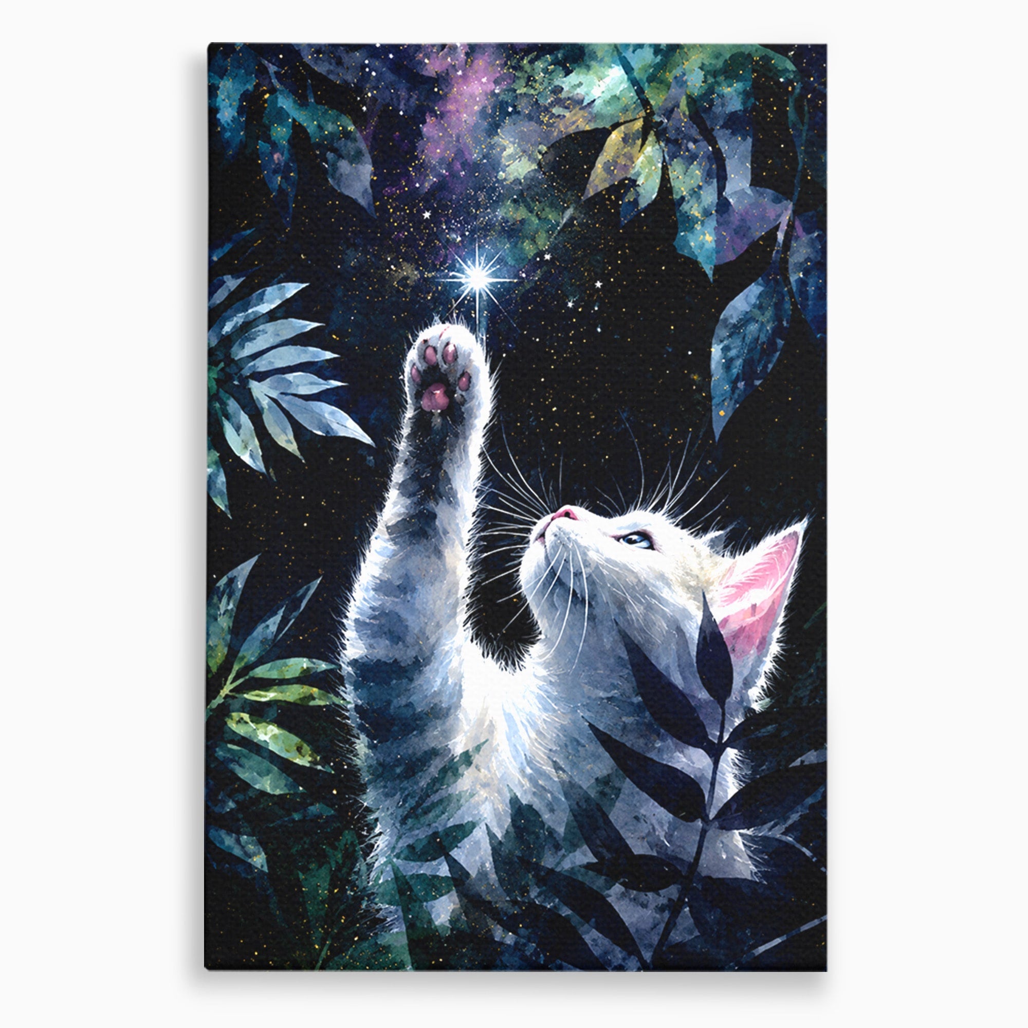 Tablou Canvas Premium LuxCanva® M1599, Micul Visător, Pisica, Stea, Natura, Noapte, Dormitor, Culori Vibrante
