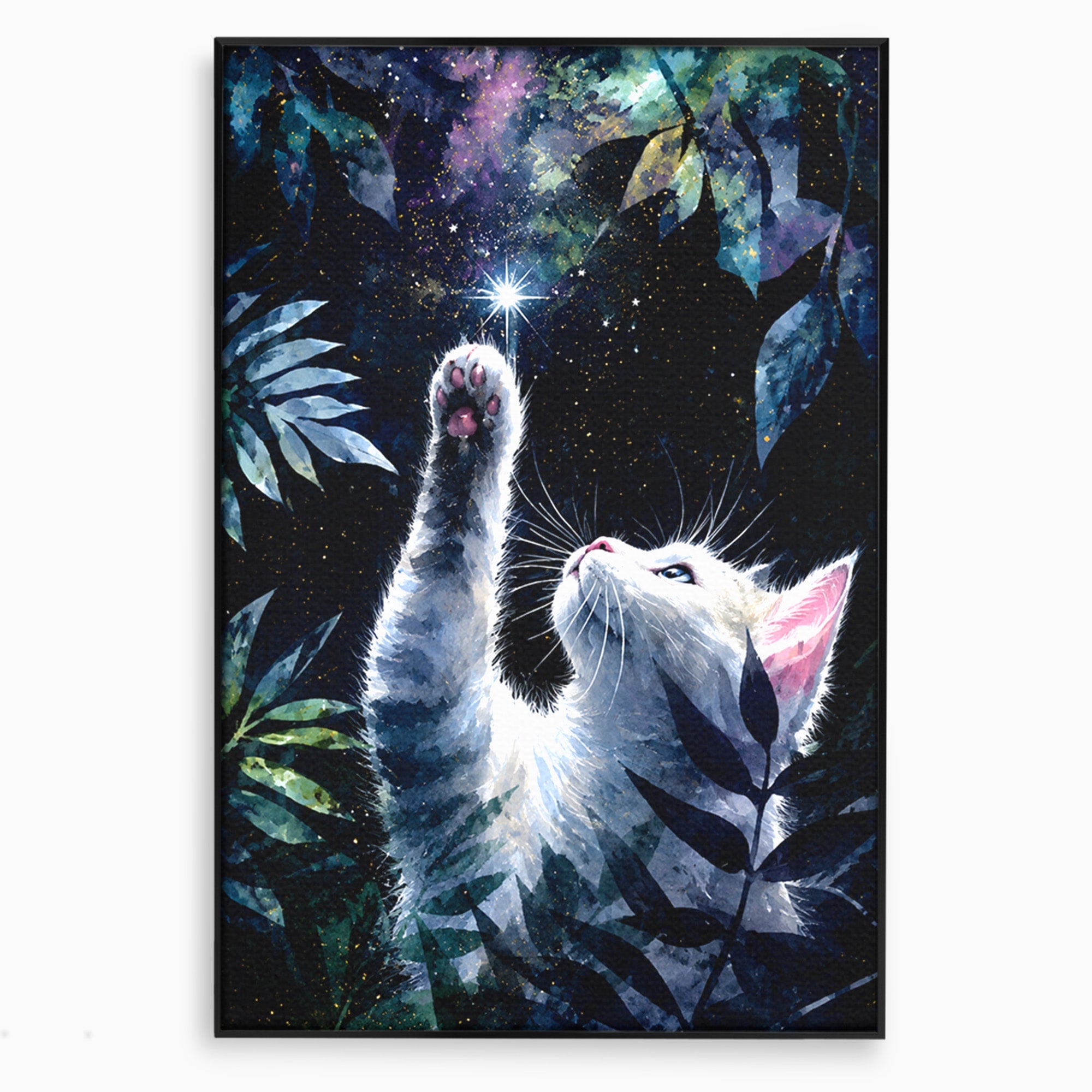 Tablou Canvas Premium LuxCanva® M1599, Micul Visător, Pisica, Stea, Natura, Noapte, Dormitor, Culori Vibrante
