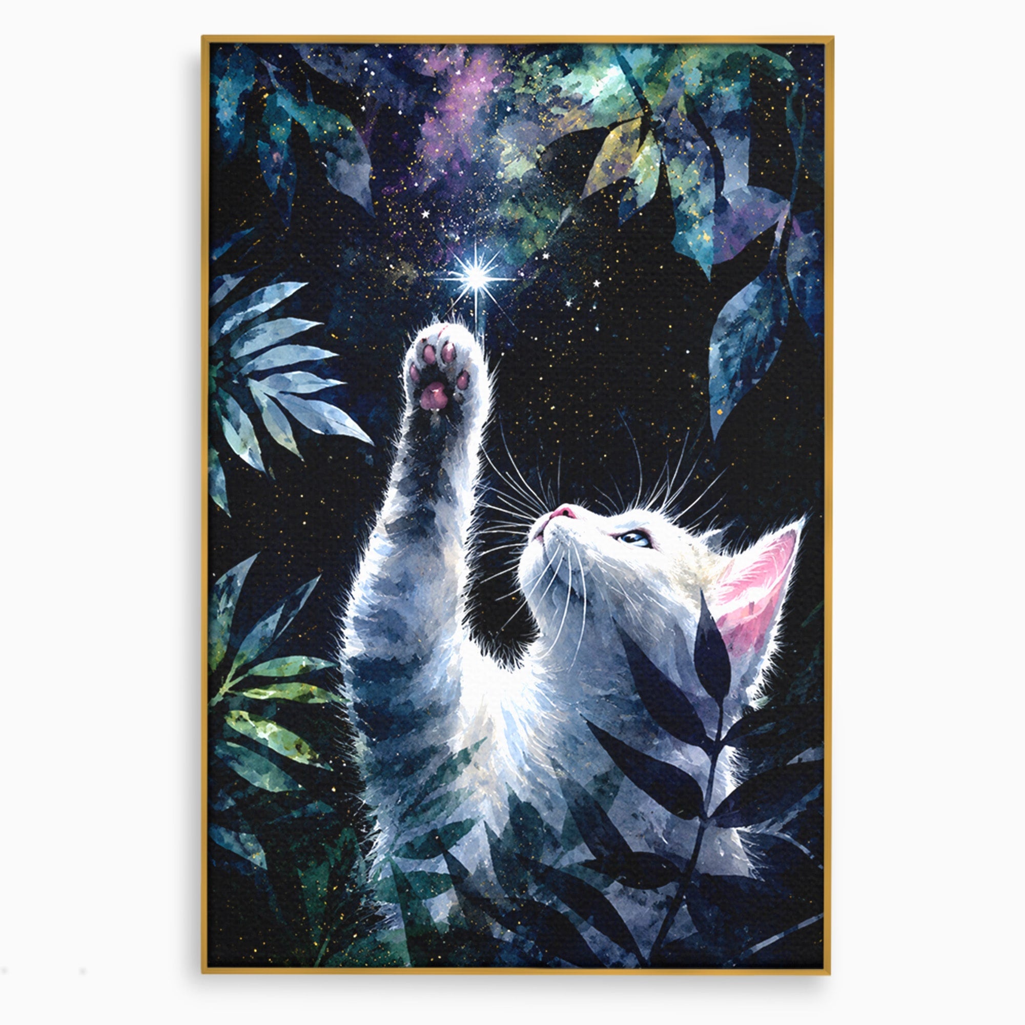 Tablou Canvas Premium LuxCanva® M1599, Micul Visător, Pisica, Stea, Natura, Noapte, Dormitor, Culori Vibrante
