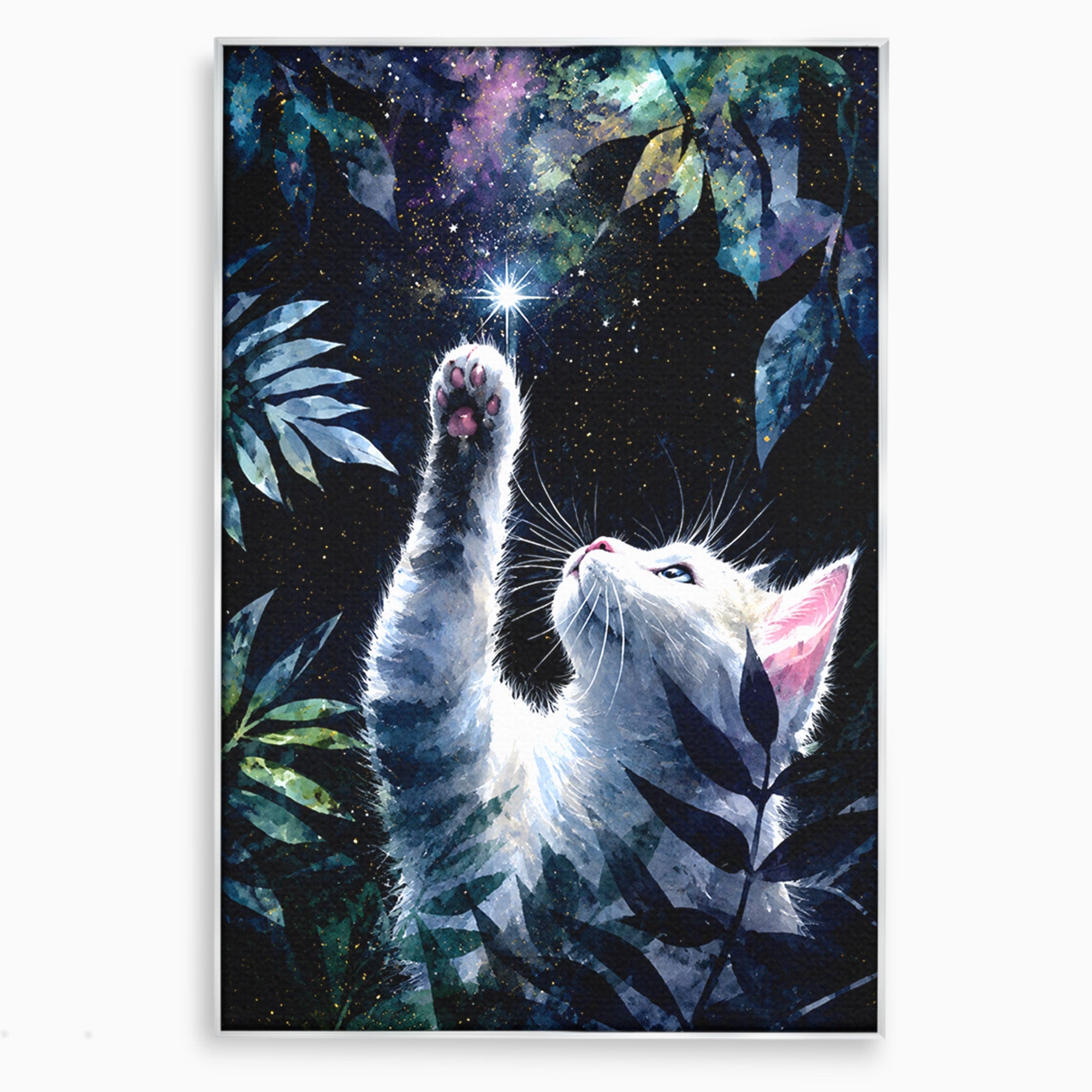 Tablou Canvas Premium LuxCanva® M1599, Micul Visător, Pisica, Stea, Natura, Noapte, Dormitor, Culori Vibrante