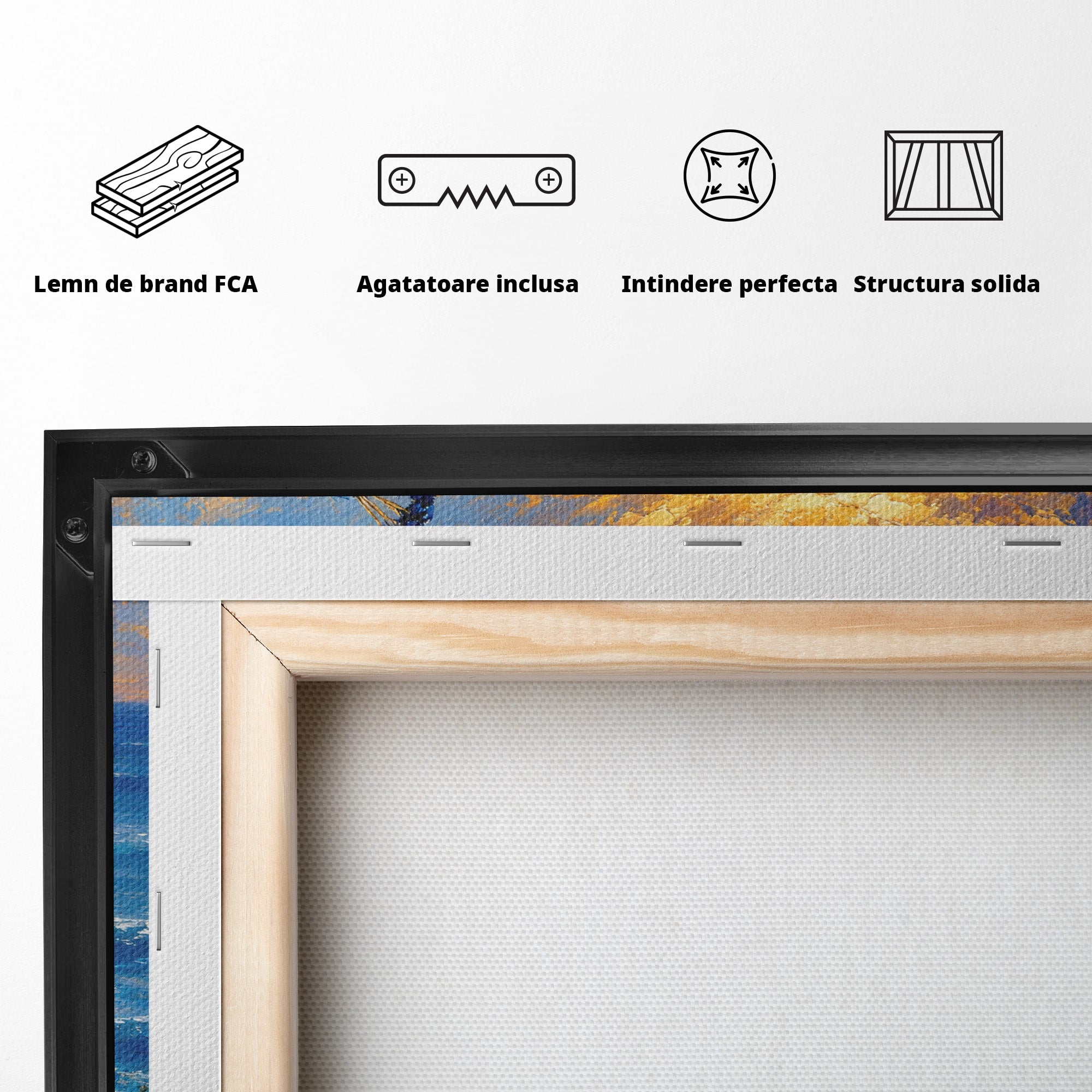 Tablou Canvas Premium LuxCanva® M1600, Paun La Apus, Paun, Apus, Mare, Natura, Living, Culori Vibrante