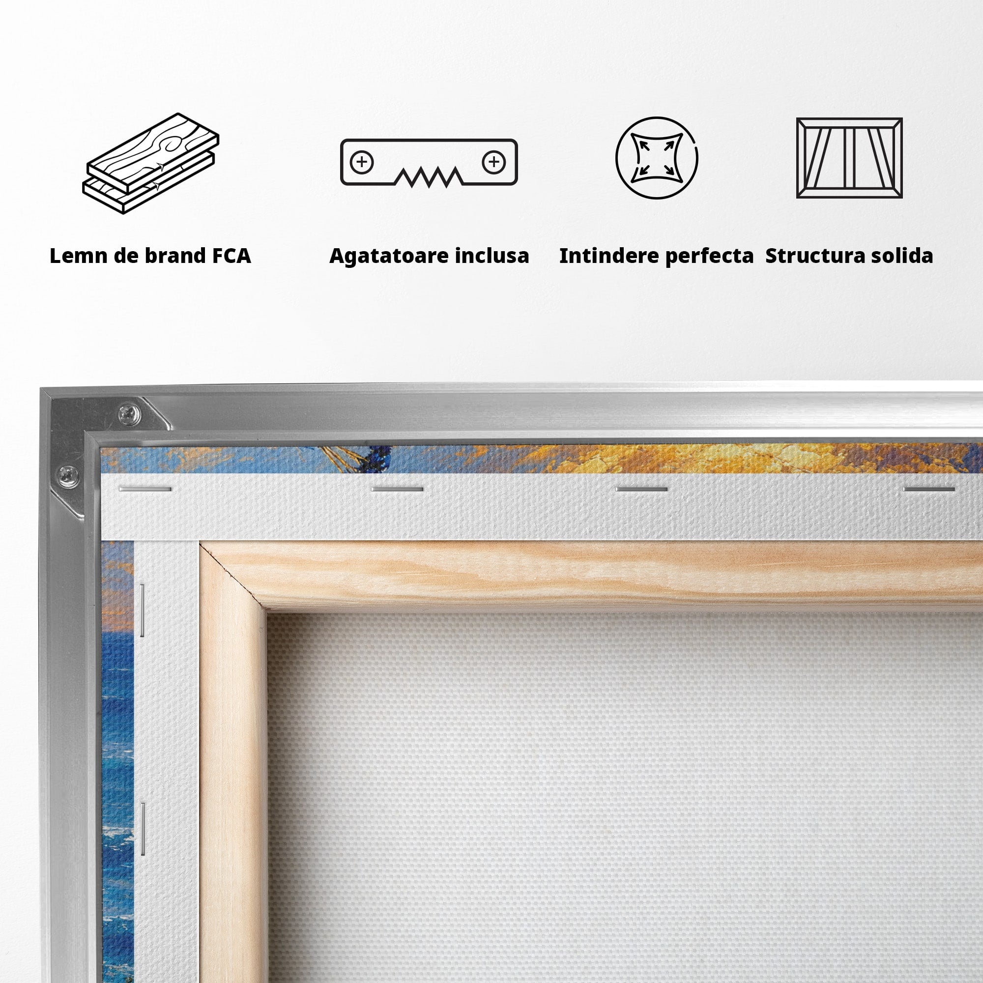 Tablou Canvas Premium LuxCanva® M1600, Paun La Apus, Paun, Apus, Mare, Natura, Living, Culori Vibrante