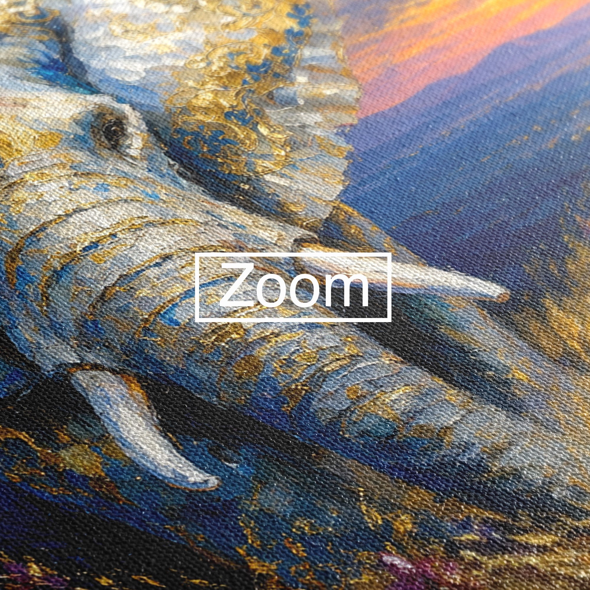 Tablou Canvas Premium LuxCanva® M1601, Elefantul La Apus, Elefant, Apus, Natura, Living, Peisaj, Culori Vibrante