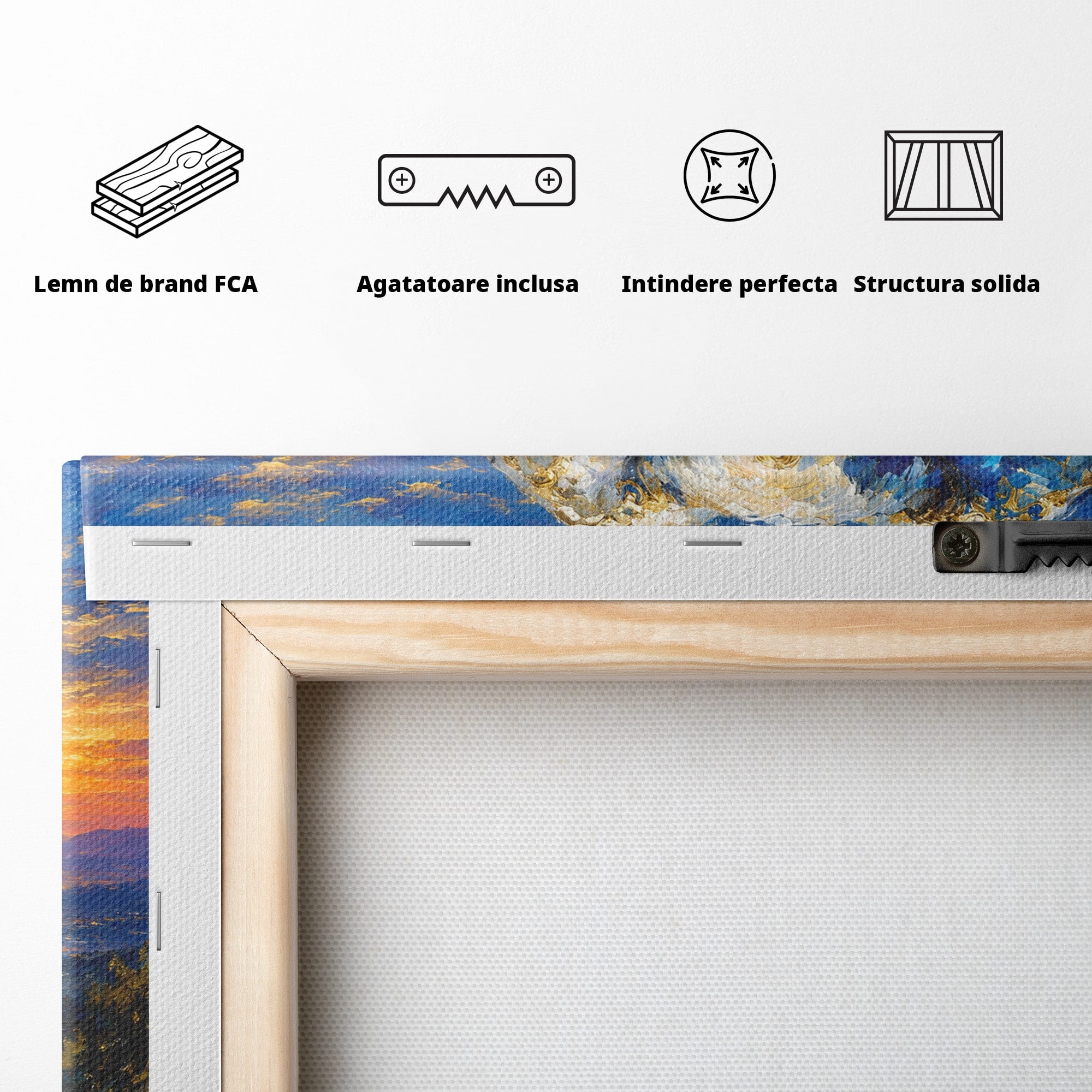 Tablou Canvas Premium LuxCanva® M1601, Elefantul La Apus, Elefant, Apus, Natura, Living, Peisaj, Culori Vibrante