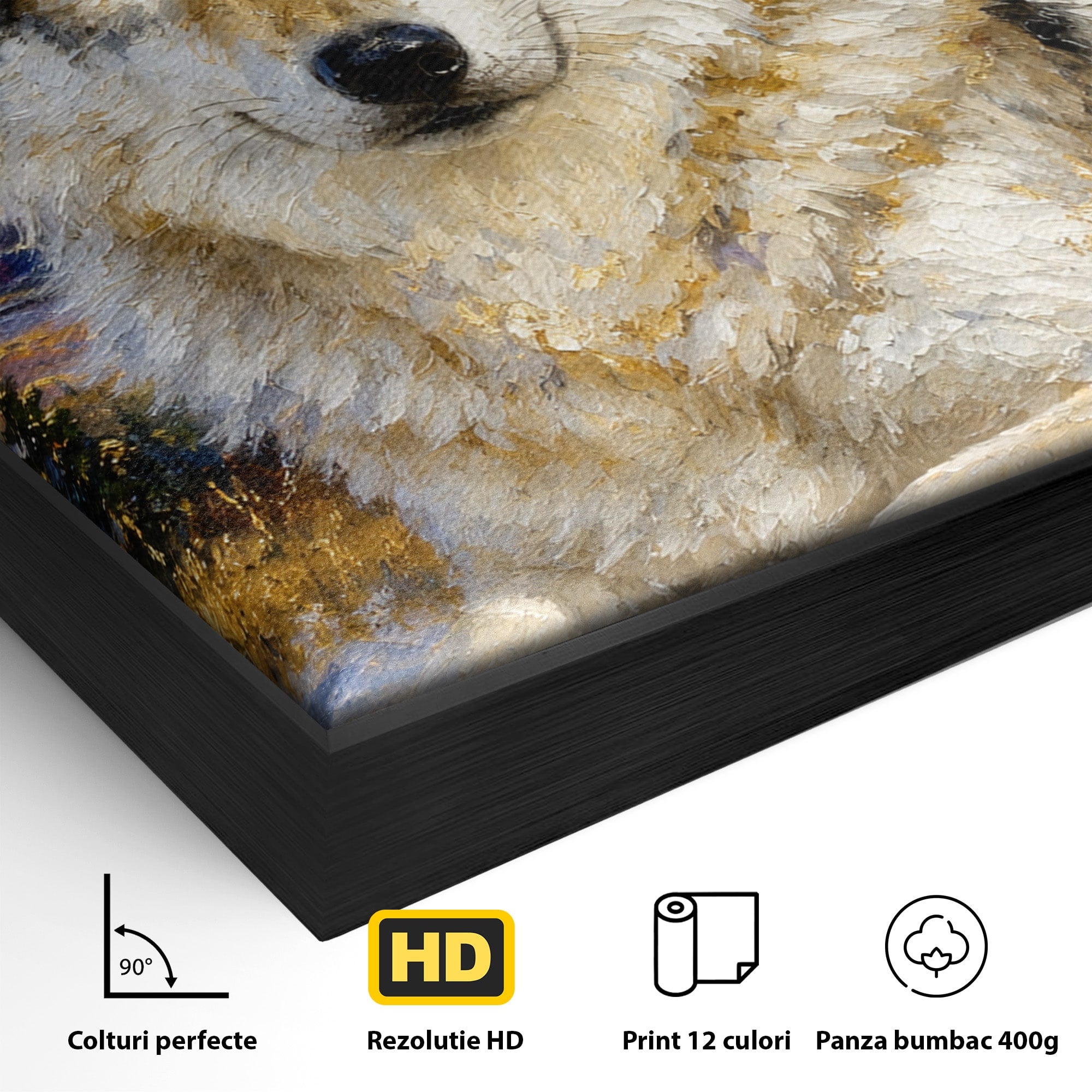 Tablou Canvas Premium LuxCanva® M1602, Lupul In Munti, Lup, Munti, Apus, Natura, Living, Culori Vibrante