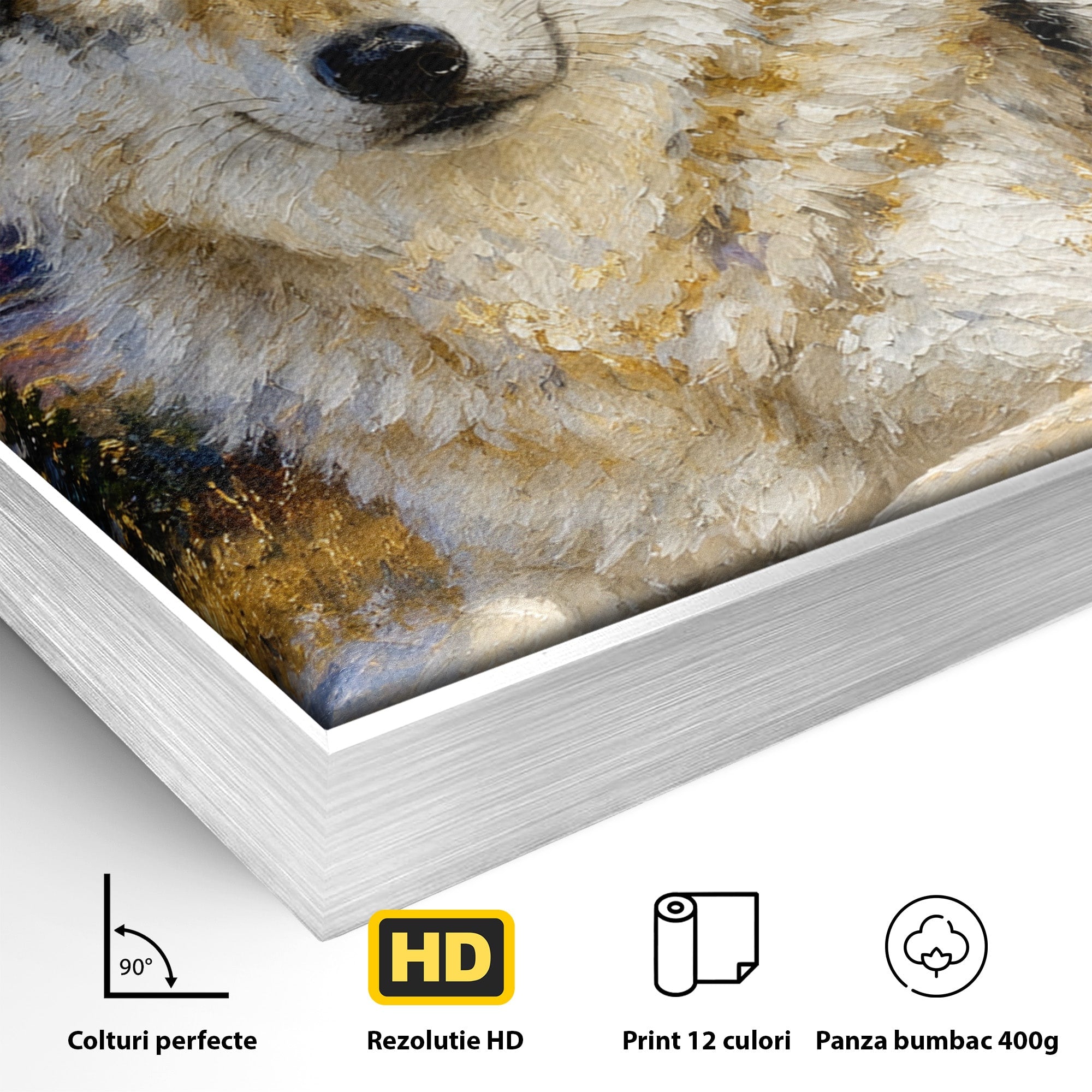 Tablou Canvas Premium LuxCanva® M1602, Lupul In Munti, Lup, Munti, Apus, Natura, Living, Culori Vibrante