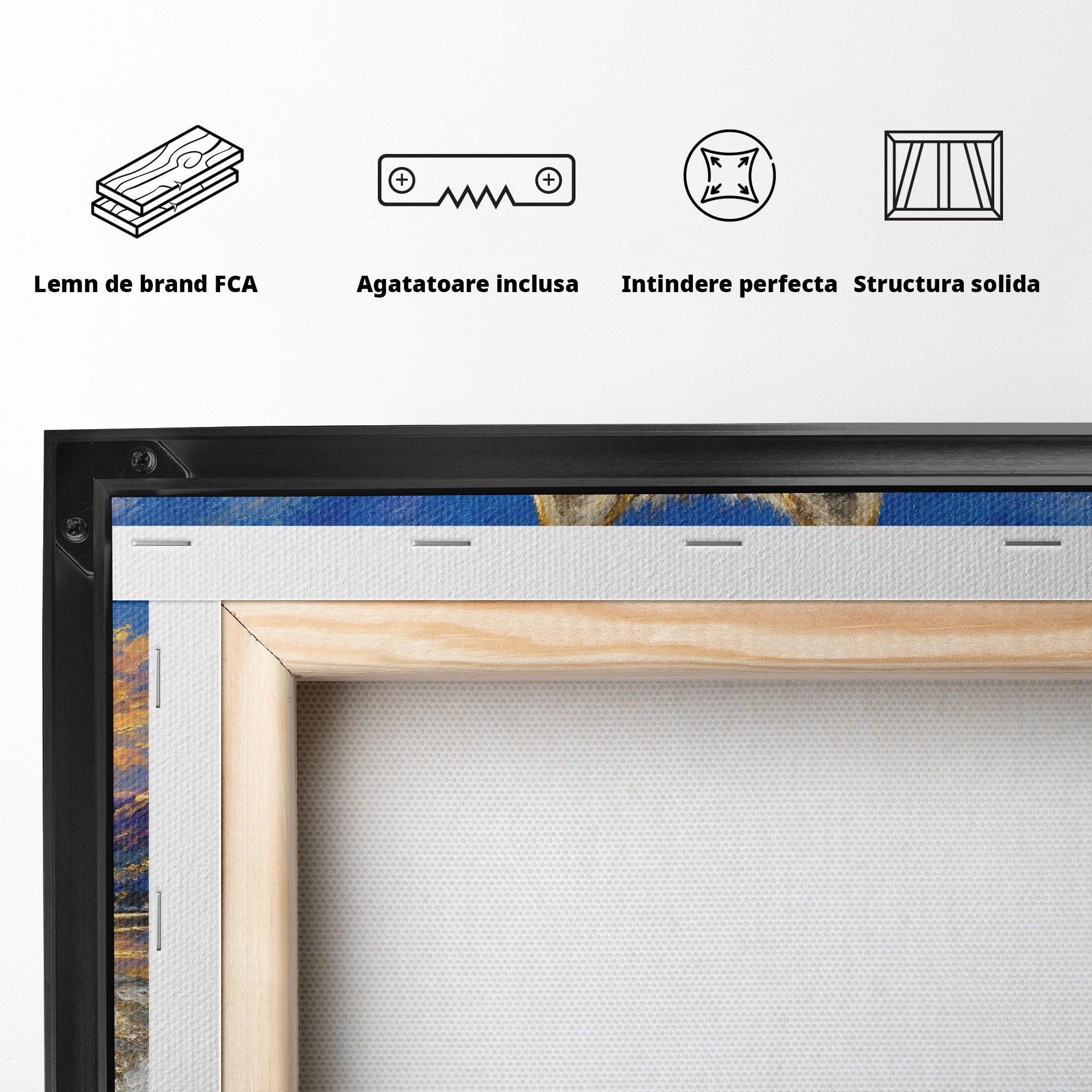 Tablou Canvas Premium LuxCanva® M1602, Lupul In Munti, Lup, Munti, Apus, Natura, Living, Culori Vibrante