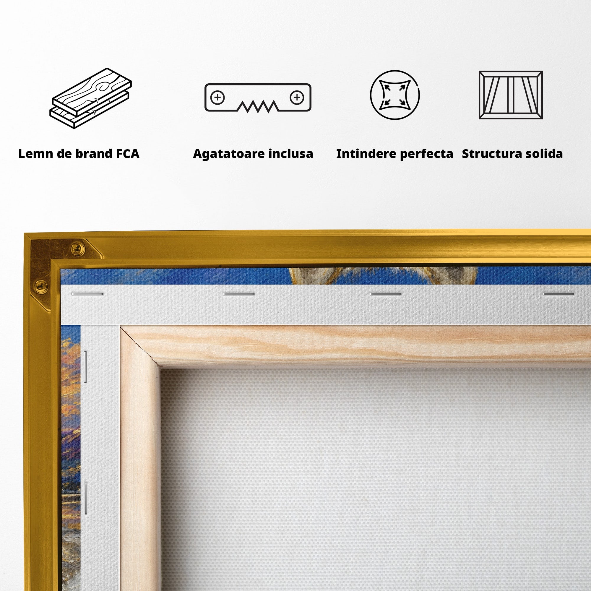 Tablou Canvas Premium LuxCanva® M1602, Lupul In Munti, Lup, Munti, Apus, Natura, Living, Culori Vibrante