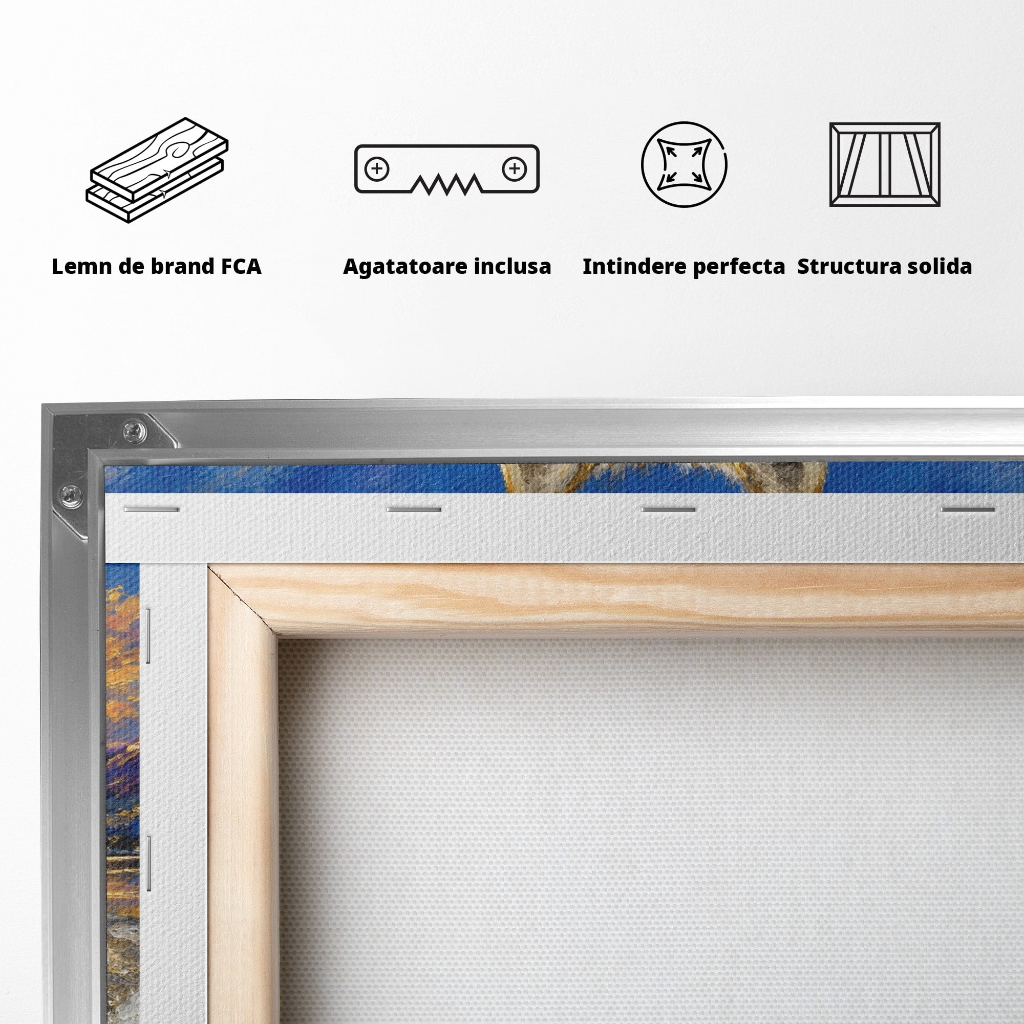 Tablou Canvas Premium LuxCanva® M1602, Lupul In Munti, Lup, Munti, Apus, Natura, Living, Culori Vibrante