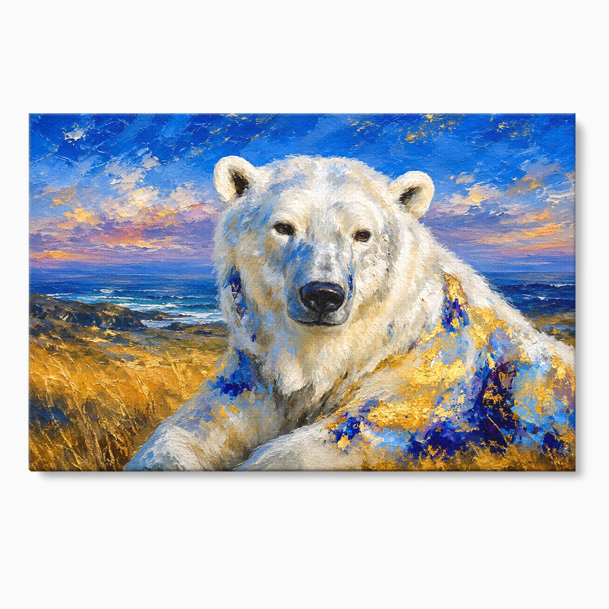 Tablou Canvas Premium LuxCanva® M1603, Noblețe Arctică, Urs, Peisaj, Arctic, Living, Animale, Pictura, Culori Vibrante