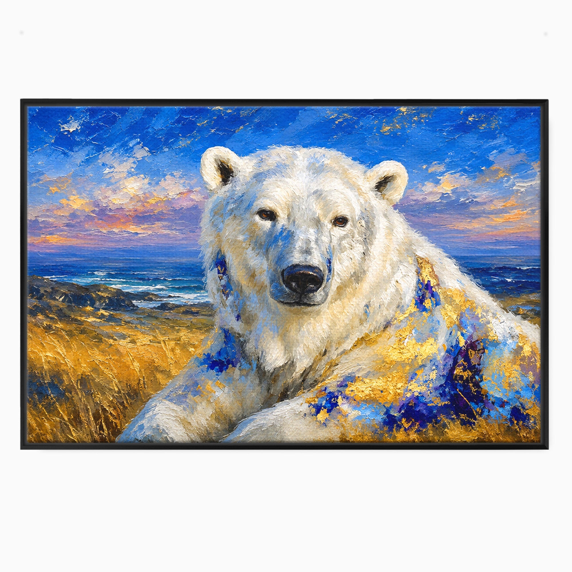 Tablou Canvas Premium LuxCanva® M1603, Noblețe Arctică, Urs, Peisaj, Arctic, Living, Animale, Pictura, Culori Vibrante