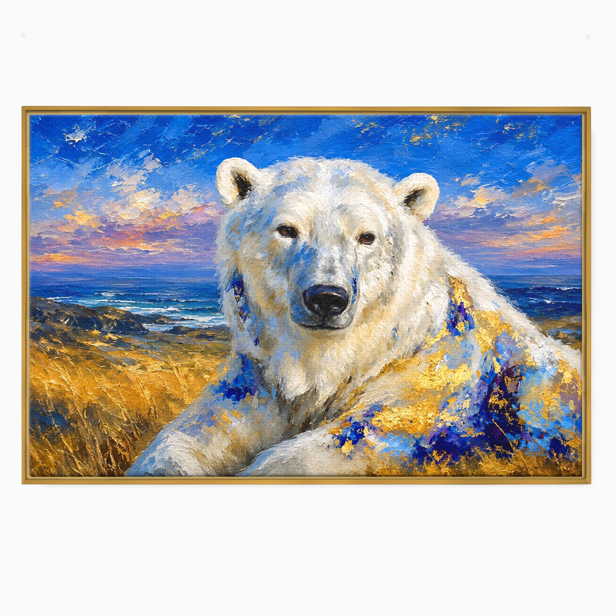 Tablou Canvas Premium LuxCanva® M1603, Noblețe Arctică, Urs, Peisaj, Arctic, Living, Animale, Pictura, Culori Vibrante