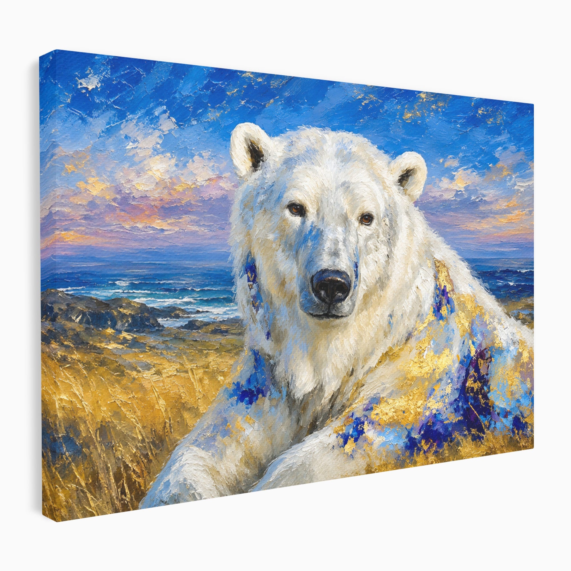 Tablou Canvas Premium LuxCanva® M1603, Noblețe Arctică, Urs, Peisaj, Arctic, Living, Animale, Pictura, Culori Vibrante