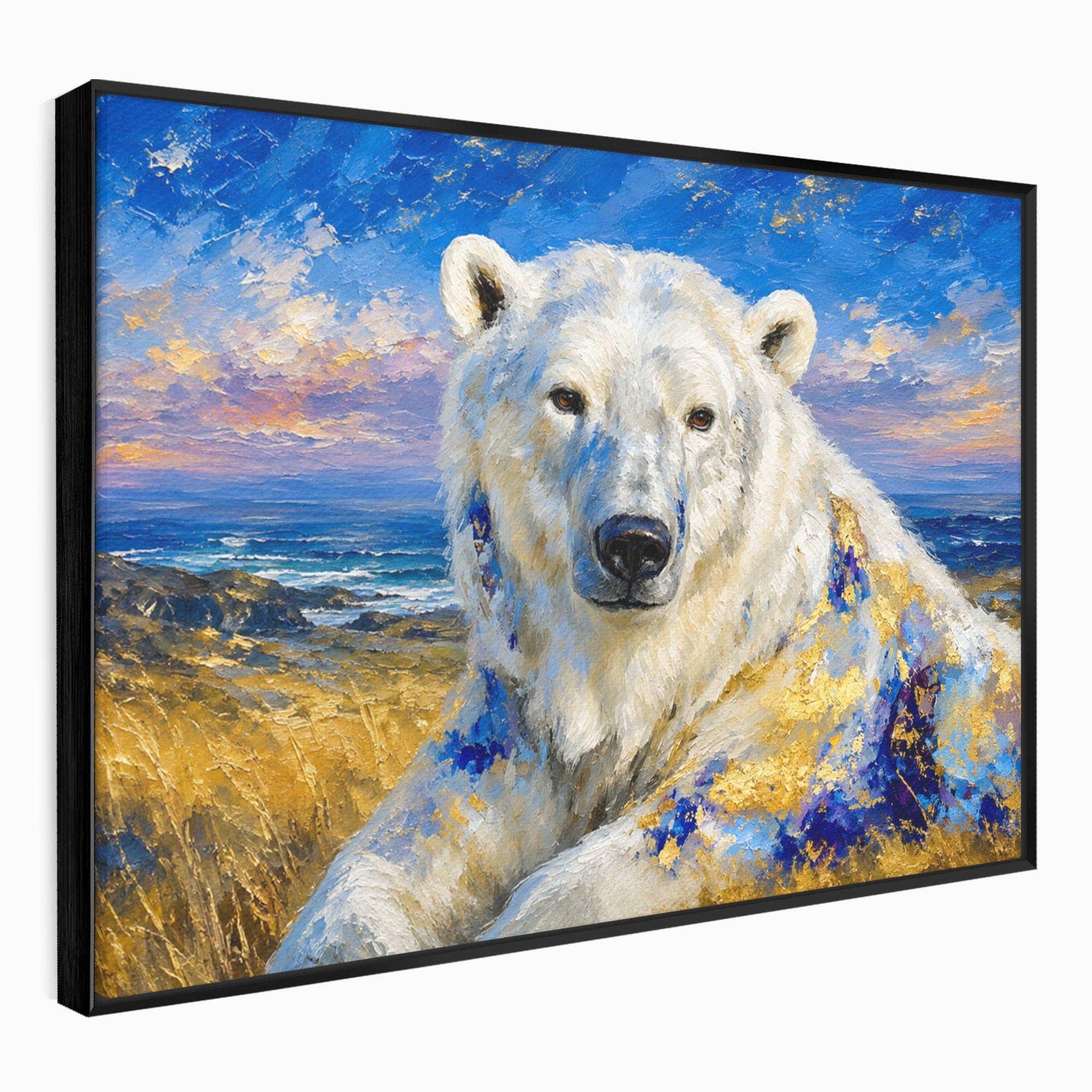 Tablou Canvas Premium LuxCanva® M1603, Noblețe Arctică, Urs, Peisaj, Arctic, Living, Animale, Pictura, Culori Vibrante