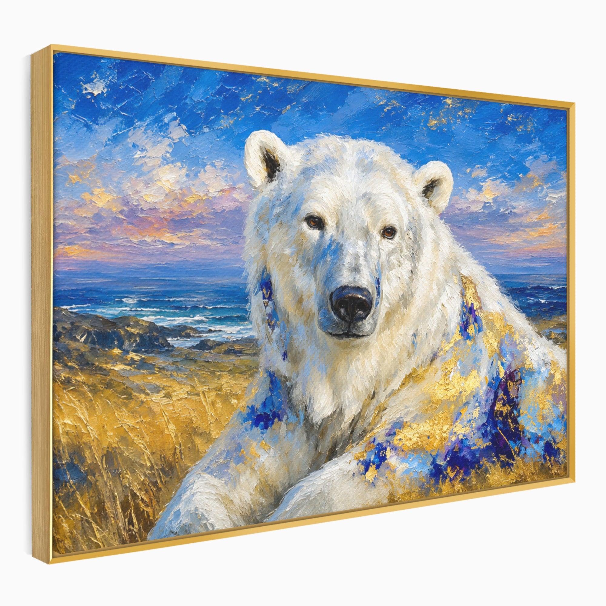 Tablou Canvas Premium LuxCanva® M1603, Noblețe Arctică, Urs, Peisaj, Arctic, Living, Animale, Pictura, Culori Vibrante