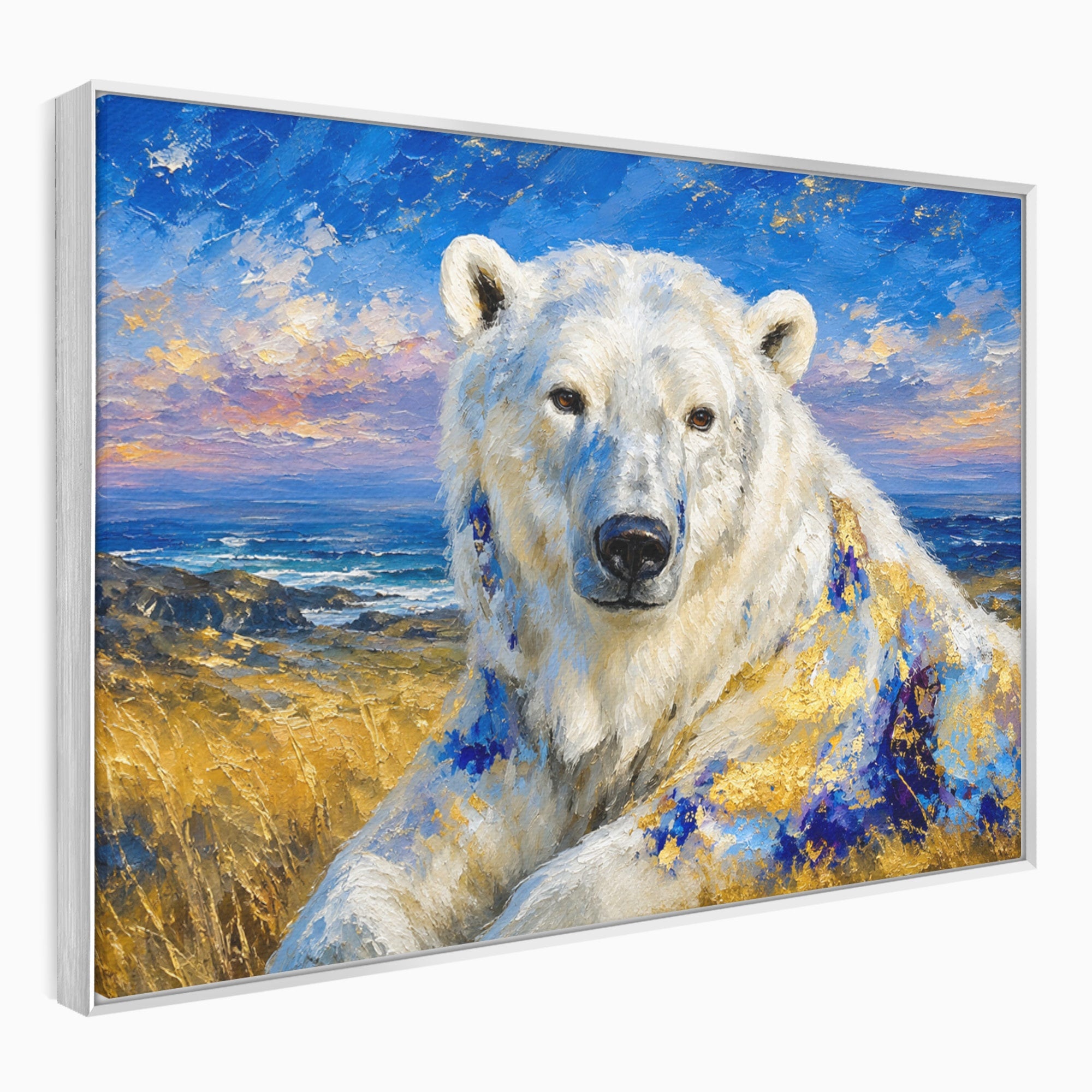 Tablou Canvas Premium LuxCanva® M1603, Noblețe Arctică, Urs, Peisaj, Arctic, Living, Animale, Pictura, Culori Vibrante
