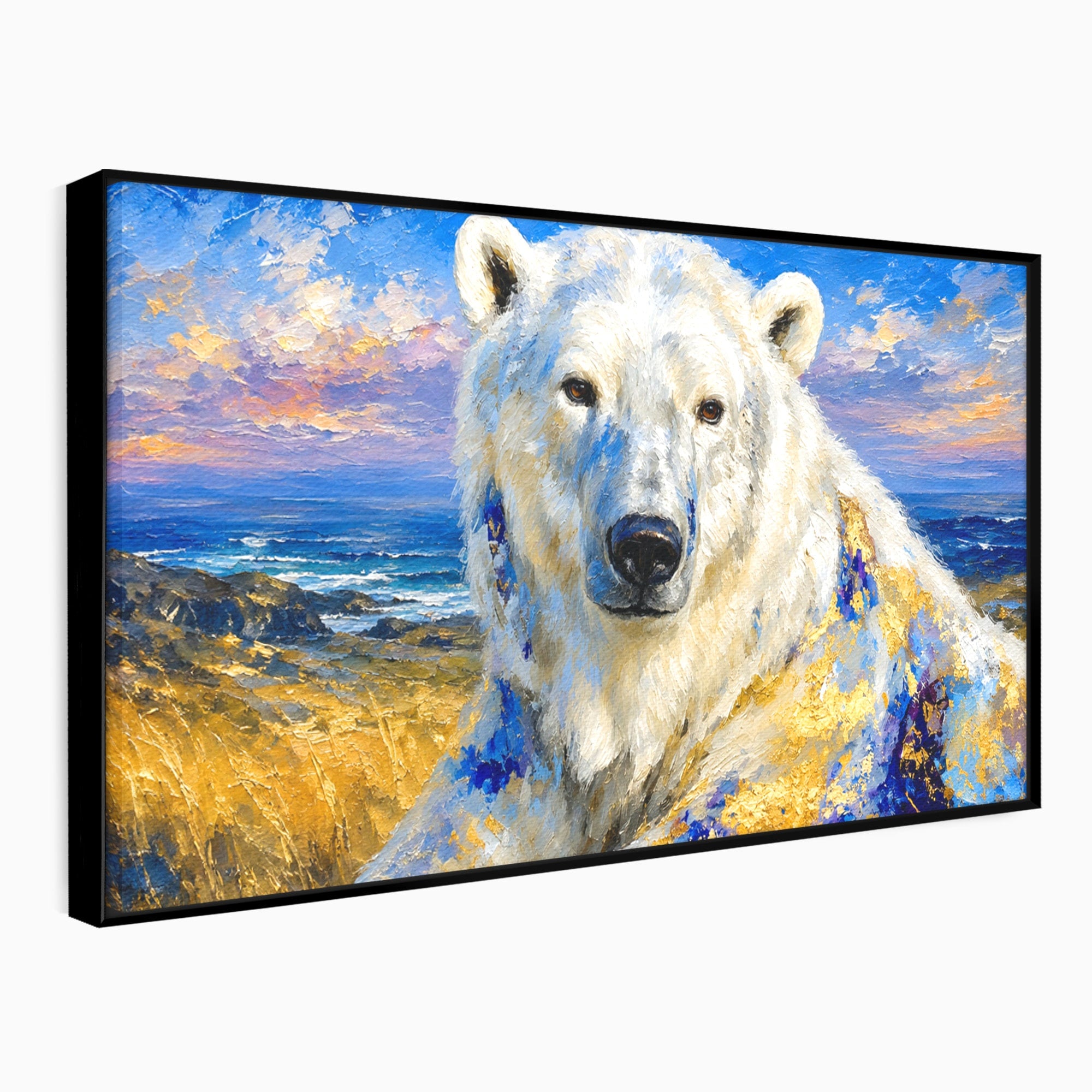 Tablou Canvas Premium LuxCanva® M1603, Noblețe Arctică, Urs, Peisaj, Arctic, Living, Animale, Pictura, Culori Vibrante