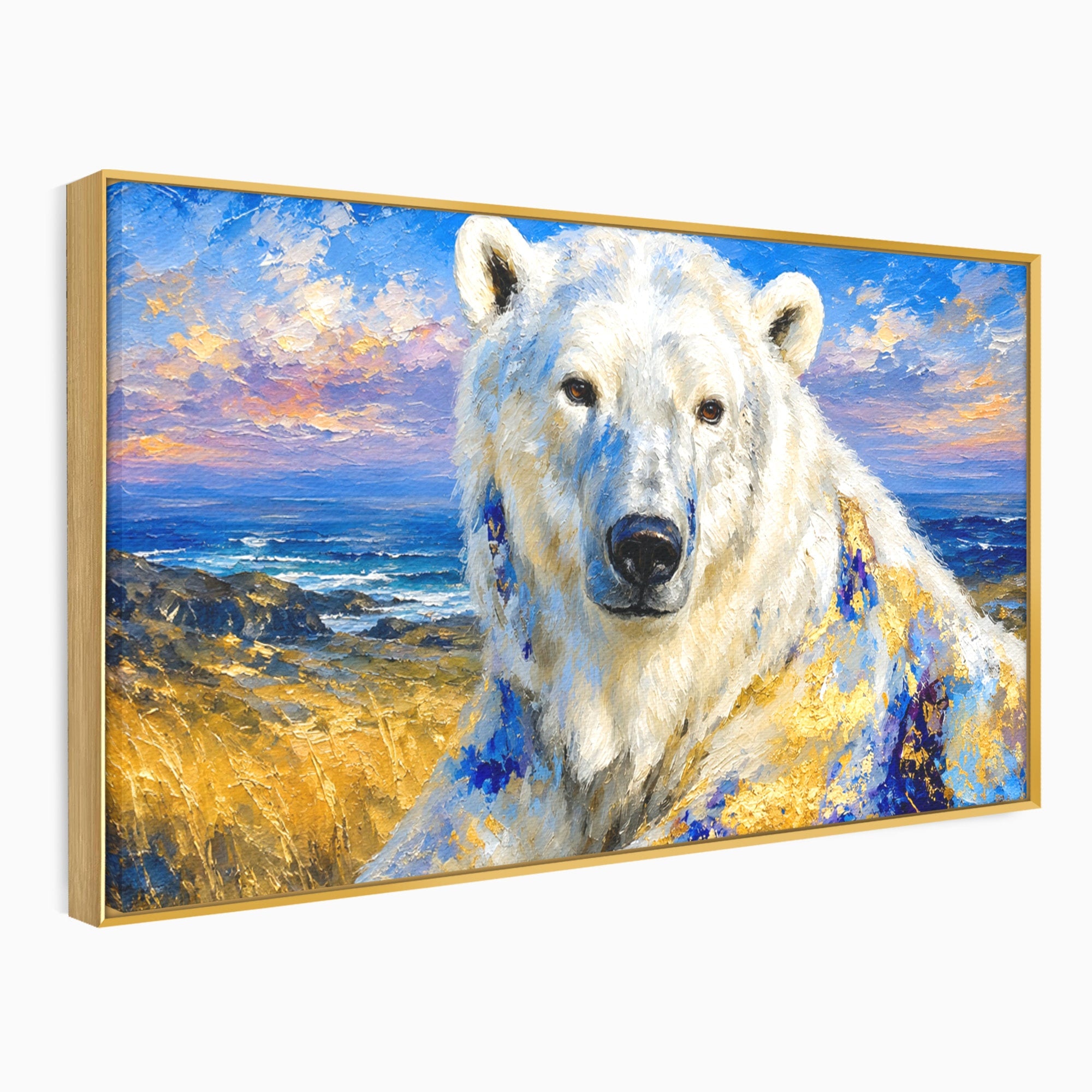 Tablou Canvas Premium LuxCanva® M1603, Noblețe Arctică, Urs, Peisaj, Arctic, Living, Animale, Pictura, Culori Vibrante