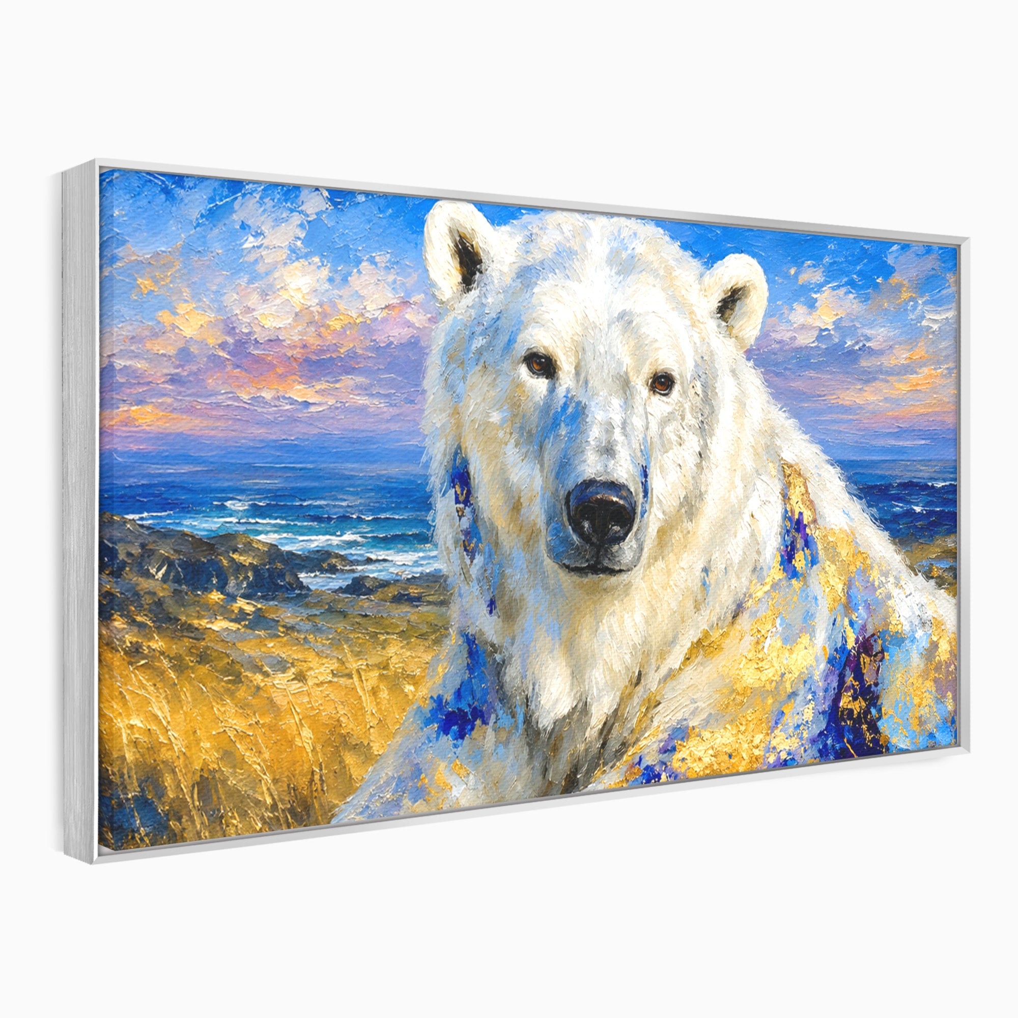 Tablou Canvas Premium LuxCanva® M1603, Noblețe Arctică, Urs, Peisaj, Arctic, Living, Animale, Pictura, Culori Vibrante