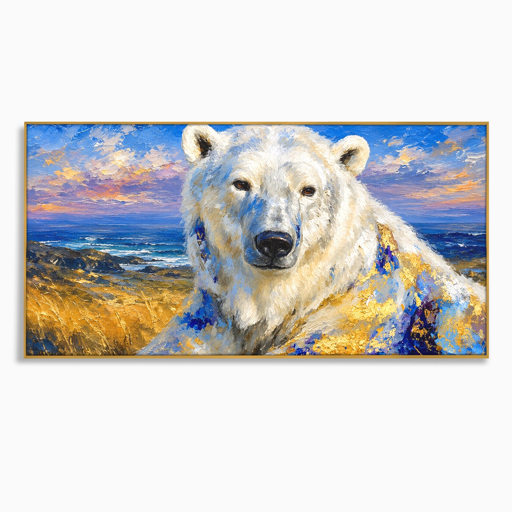 Tablou Canvas Premium LuxCanva® M1603, Noblețe Arctică, Urs, Peisaj, Arctic, Living, Animale, Pictura, Culori Vibrante