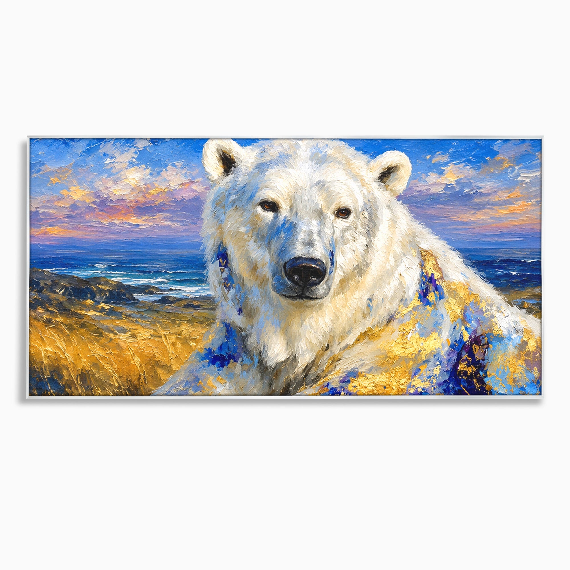 Tablou Canvas Premium LuxCanva® M1603, Noblețe Arctică, Urs, Peisaj, Arctic, Living, Animale, Pictura, Culori Vibrante