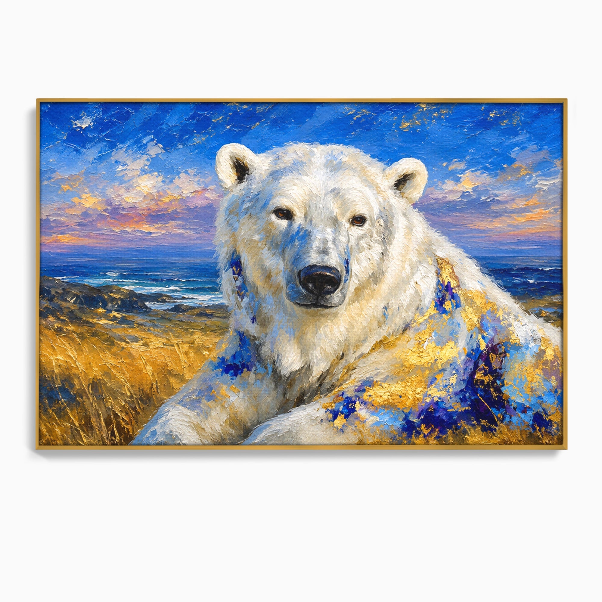 Tablou Canvas Premium LuxCanva® M1603, Noblețe Arctică, Urs, Peisaj, Arctic, Living, Animale, Pictura, Culori Vibrante