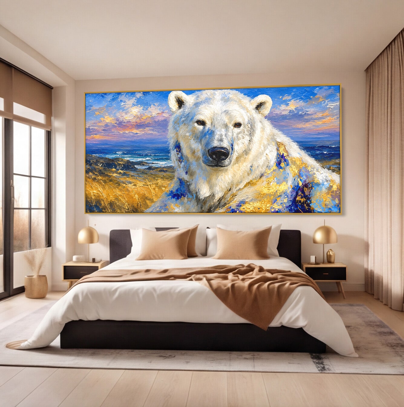 Tablou Canvas Premium LuxCanva® M1603, Noblețe Arctică, Urs, Peisaj, Arctic, Living, Animale, Pictura, Culori Vibrante