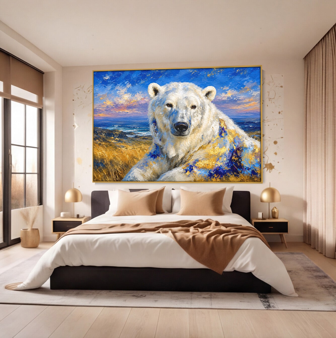 Tablou Canvas Premium LuxCanva® M1603, Noblețe Arctică, Urs, Peisaj, Arctic, Living, Animale, Pictura, Culori Vibrante