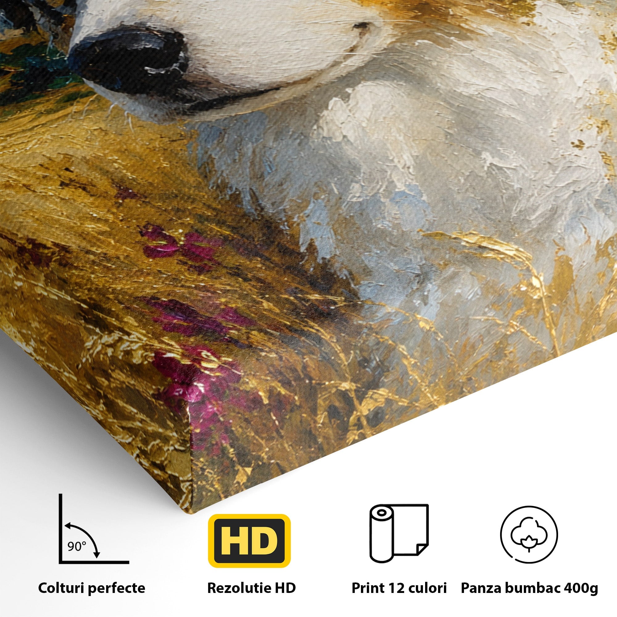 Tablou Canvas Premium LuxCanva® M1604, Prieten Devotat, Caine, Peisaj, Natura, Campie, Living, Dormitor, Culori Vibrante