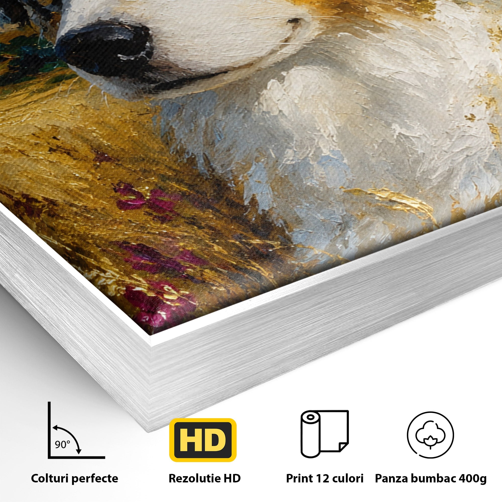 Tablou Canvas Premium LuxCanva® M1604, Prieten Devotat, Caine, Peisaj, Natura, Campie, Living, Dormitor, Culori Vibrante