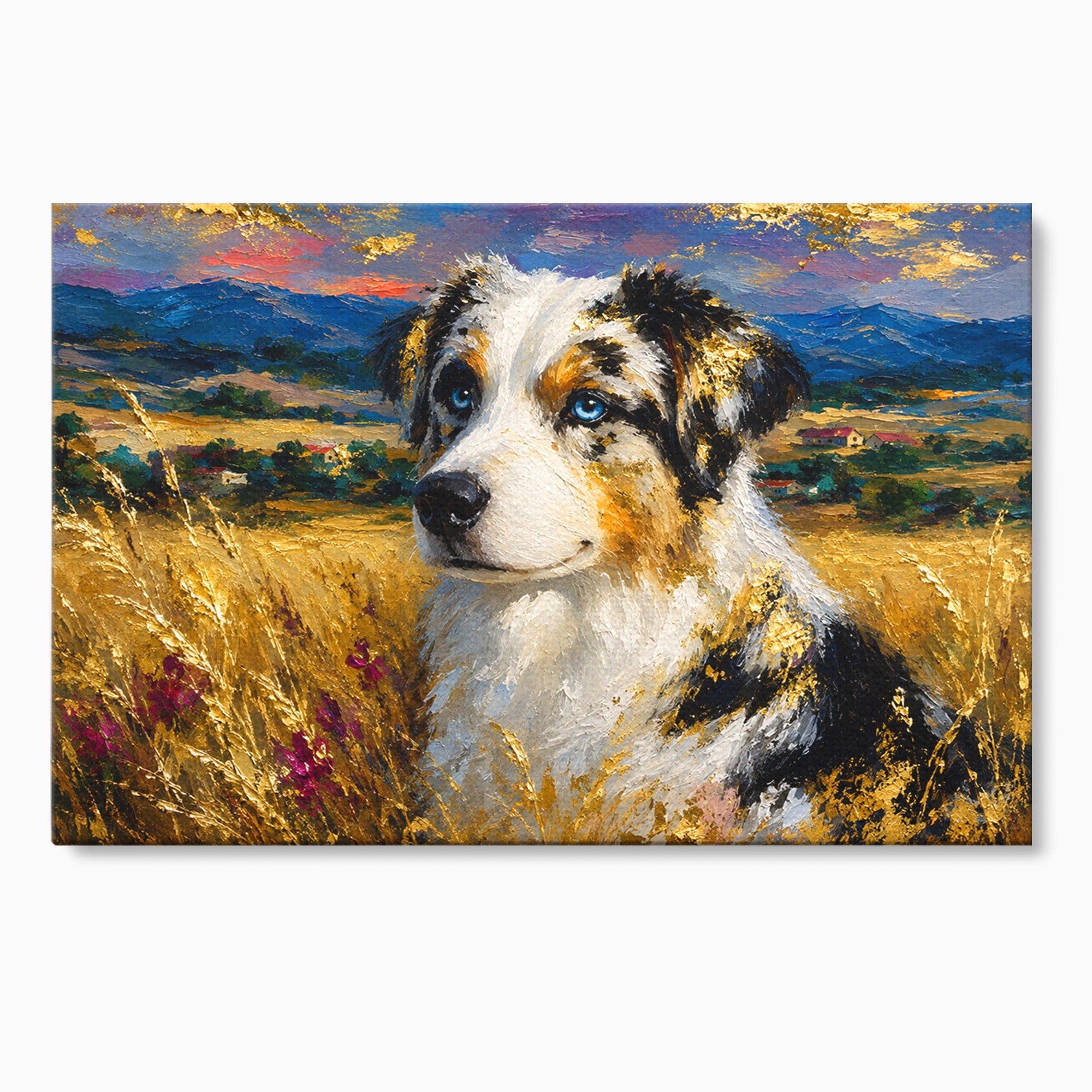 Tablou Canvas Premium LuxCanva® M1604, Prieten Devotat, Caine, Peisaj, Natura, Campie, Living, Dormitor, Culori Vibrante