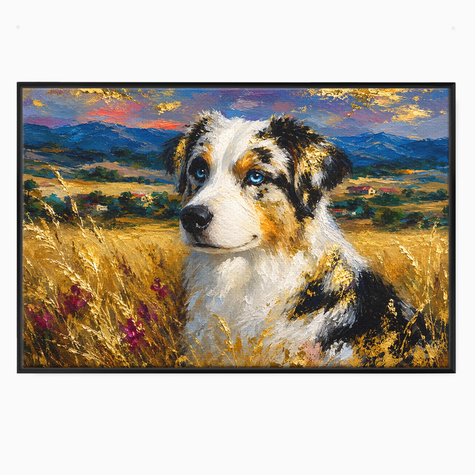 Tablou Canvas Premium LuxCanva® M1604, Prieten Devotat, Caine, Peisaj, Natura, Campie, Living, Dormitor, Culori Vibrante