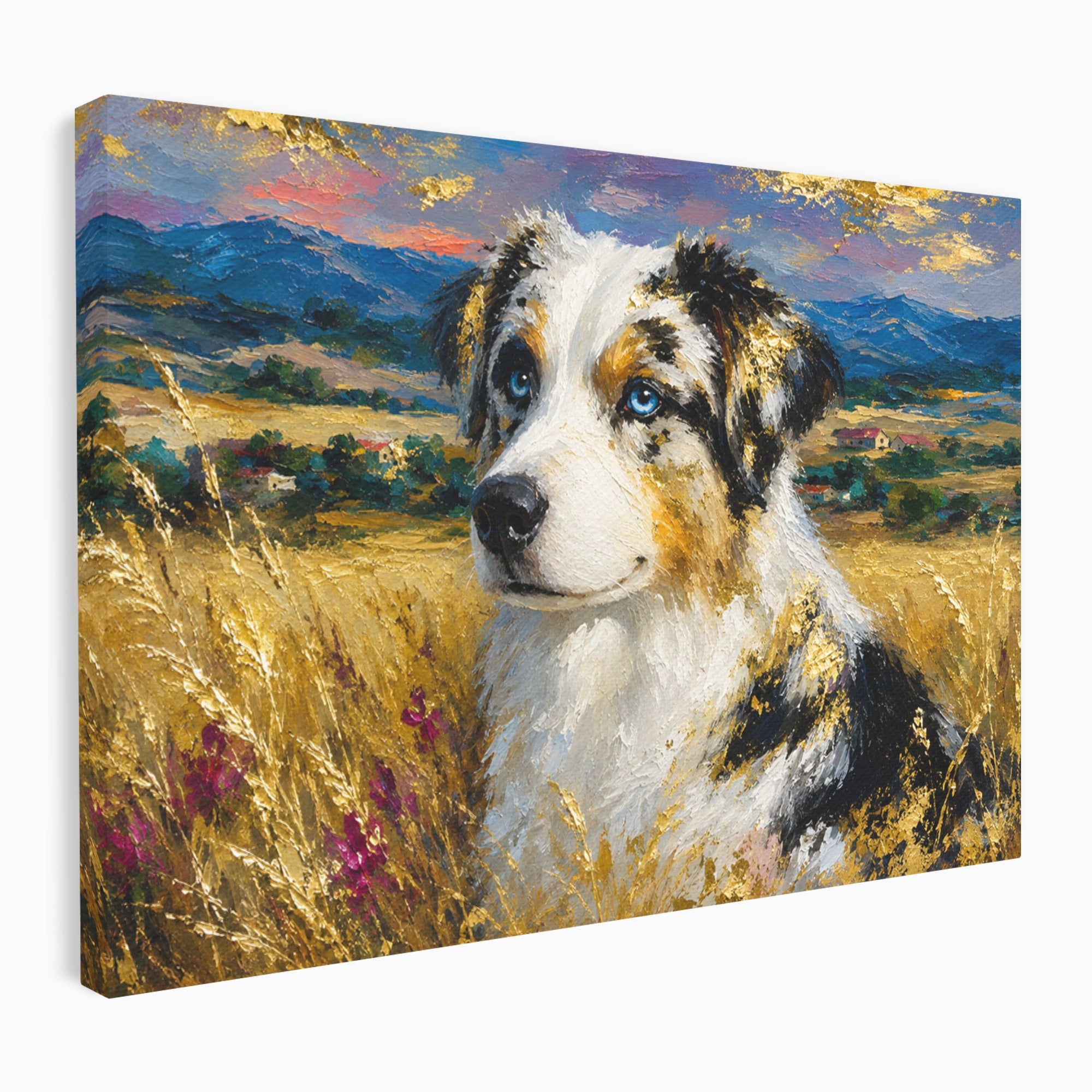 Tablou Canvas Premium LuxCanva® M1604, Prieten Devotat, Caine, Peisaj, Natura, Campie, Living, Dormitor, Culori Vibrante
