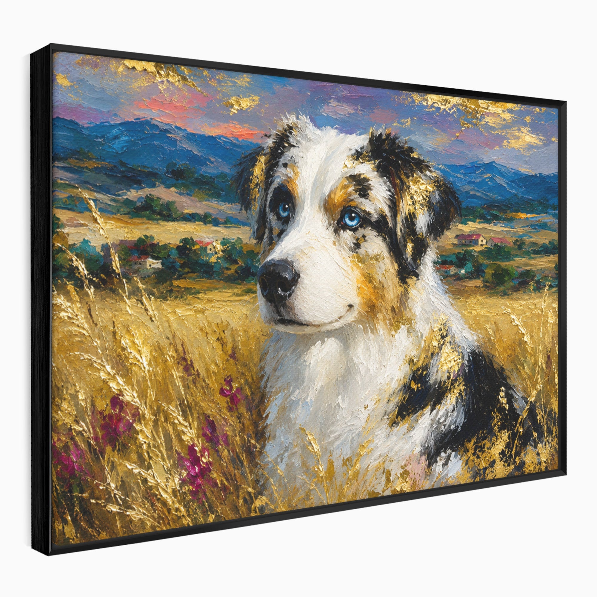 Tablou Canvas Premium LuxCanva® M1604, Prieten Devotat, Caine, Peisaj, Natura, Campie, Living, Dormitor, Culori Vibrante