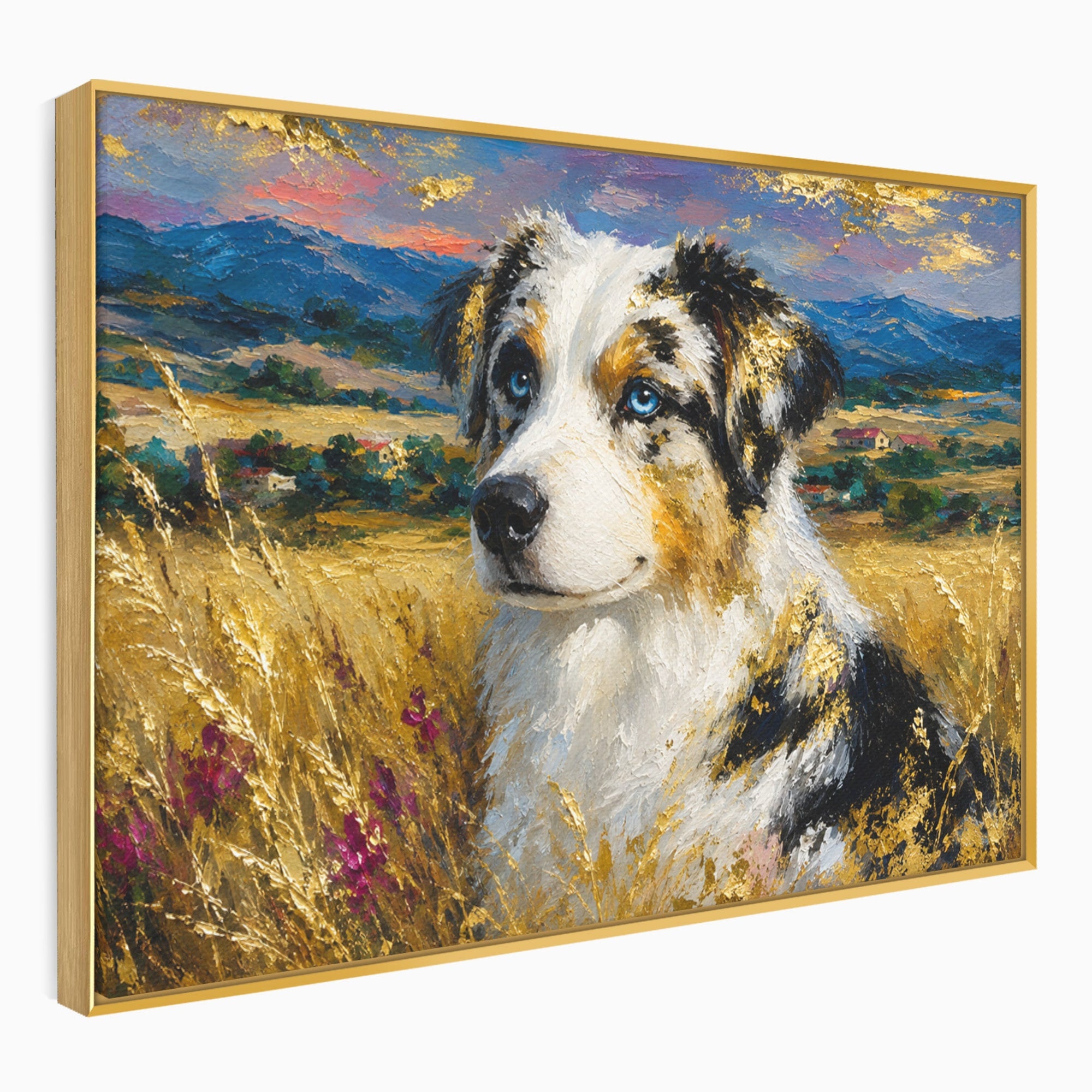 Tablou Canvas Premium LuxCanva® M1604, Prieten Devotat, Caine, Peisaj, Natura, Campie, Living, Dormitor, Culori Vibrante