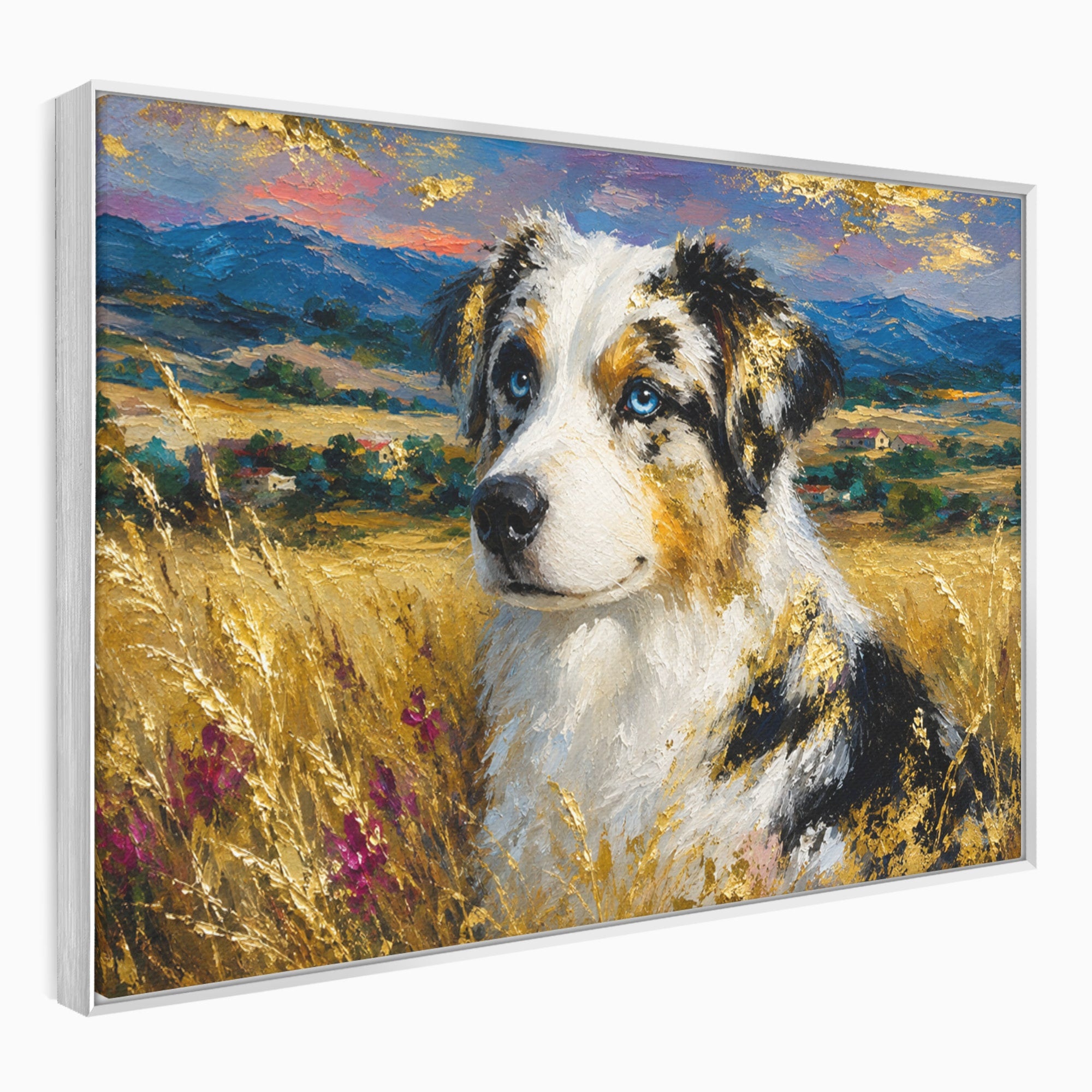 Tablou Canvas Premium LuxCanva® M1604, Prieten Devotat, Caine, Peisaj, Natura, Campie, Living, Dormitor, Culori Vibrante