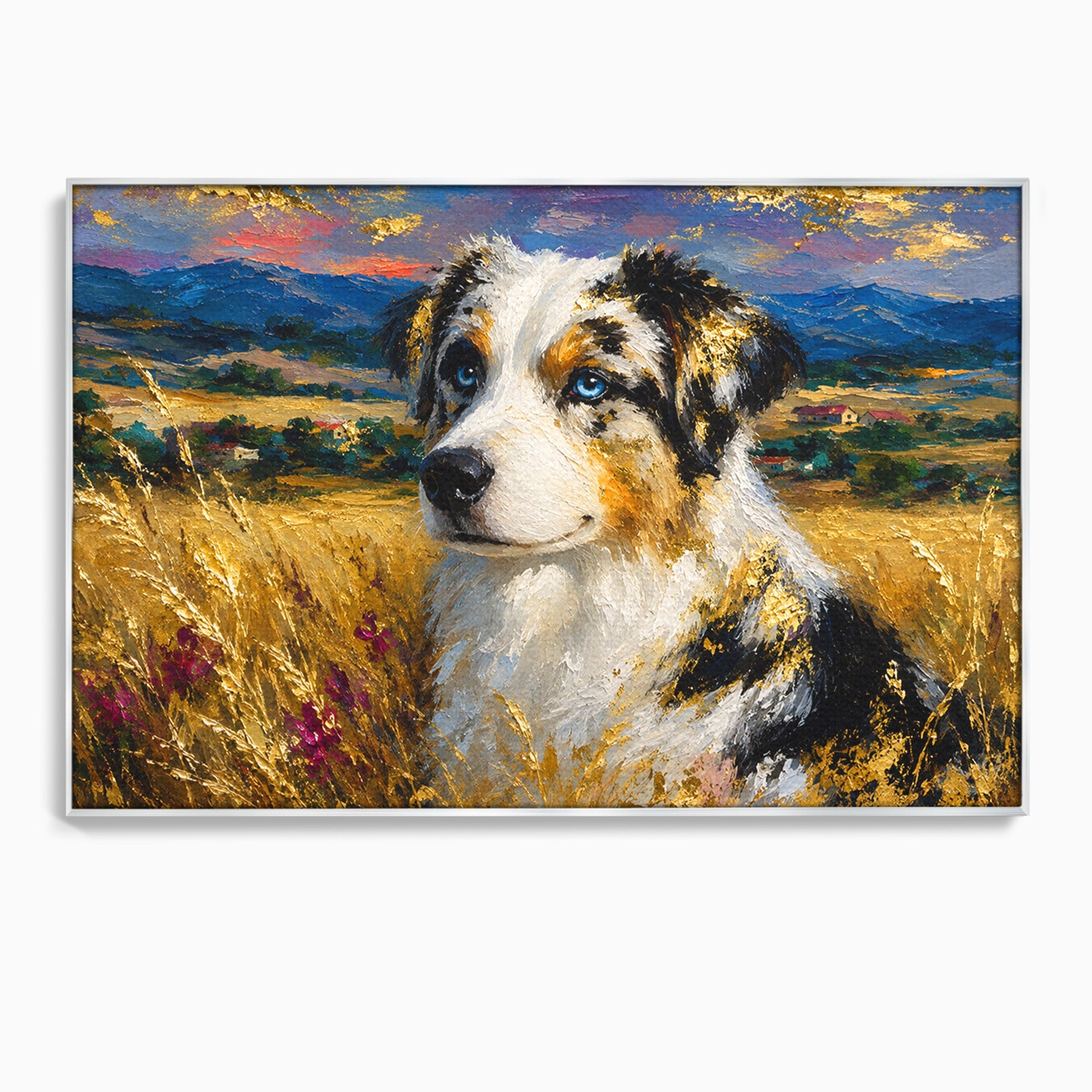 Tablou Canvas Premium LuxCanva® M1604, Prieten Devotat, Caine, Peisaj, Natura, Campie, Living, Dormitor, Culori Vibrante