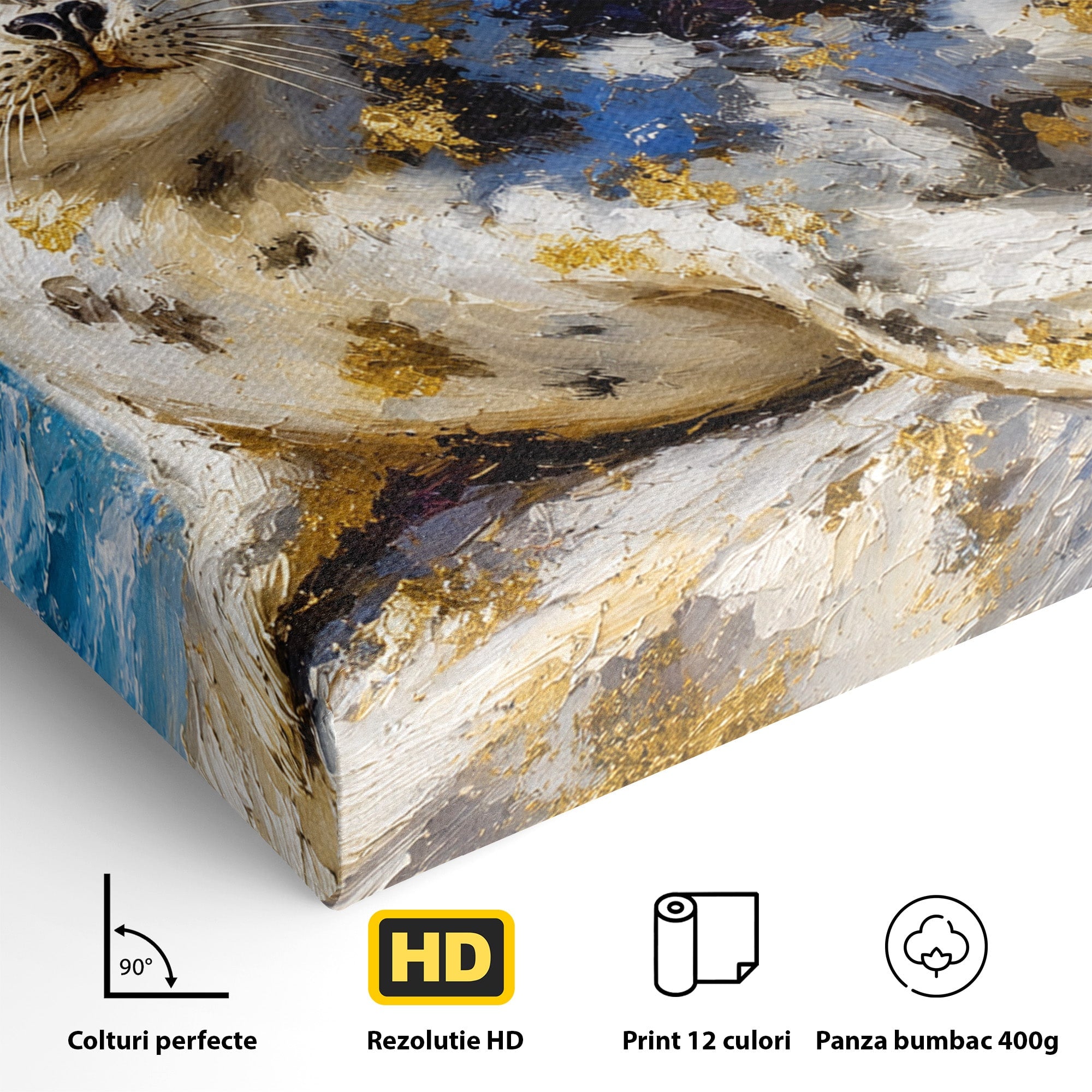 Tablou Canvas Premium LuxCanva® M1605, Foca Pe Tarm, Foca, Mare, Peisaj, Animale, Living, Culori Vibrante