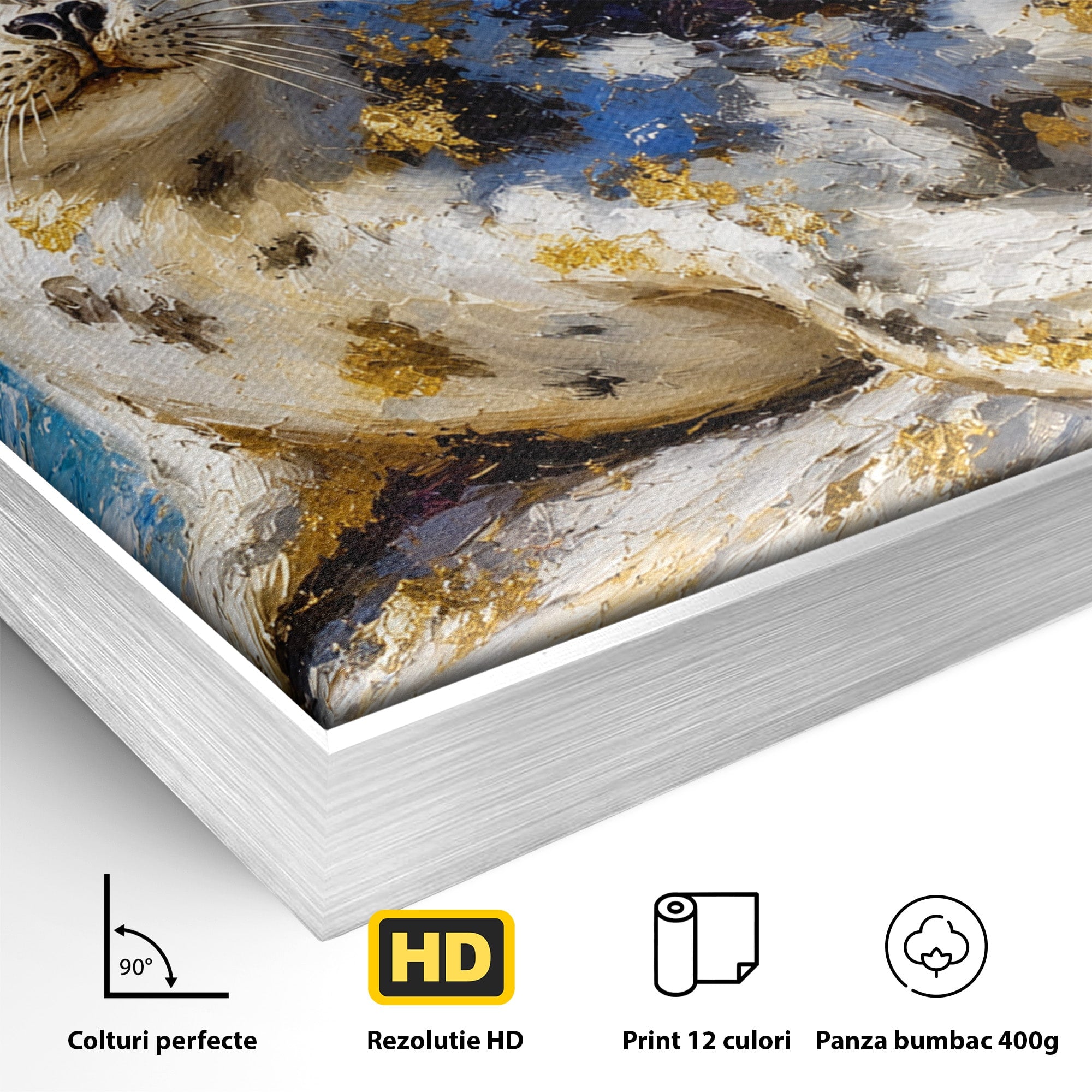 Tablou Canvas Premium LuxCanva® M1605, Foca Pe Tarm, Foca, Mare, Peisaj, Animale, Living, Culori Vibrante