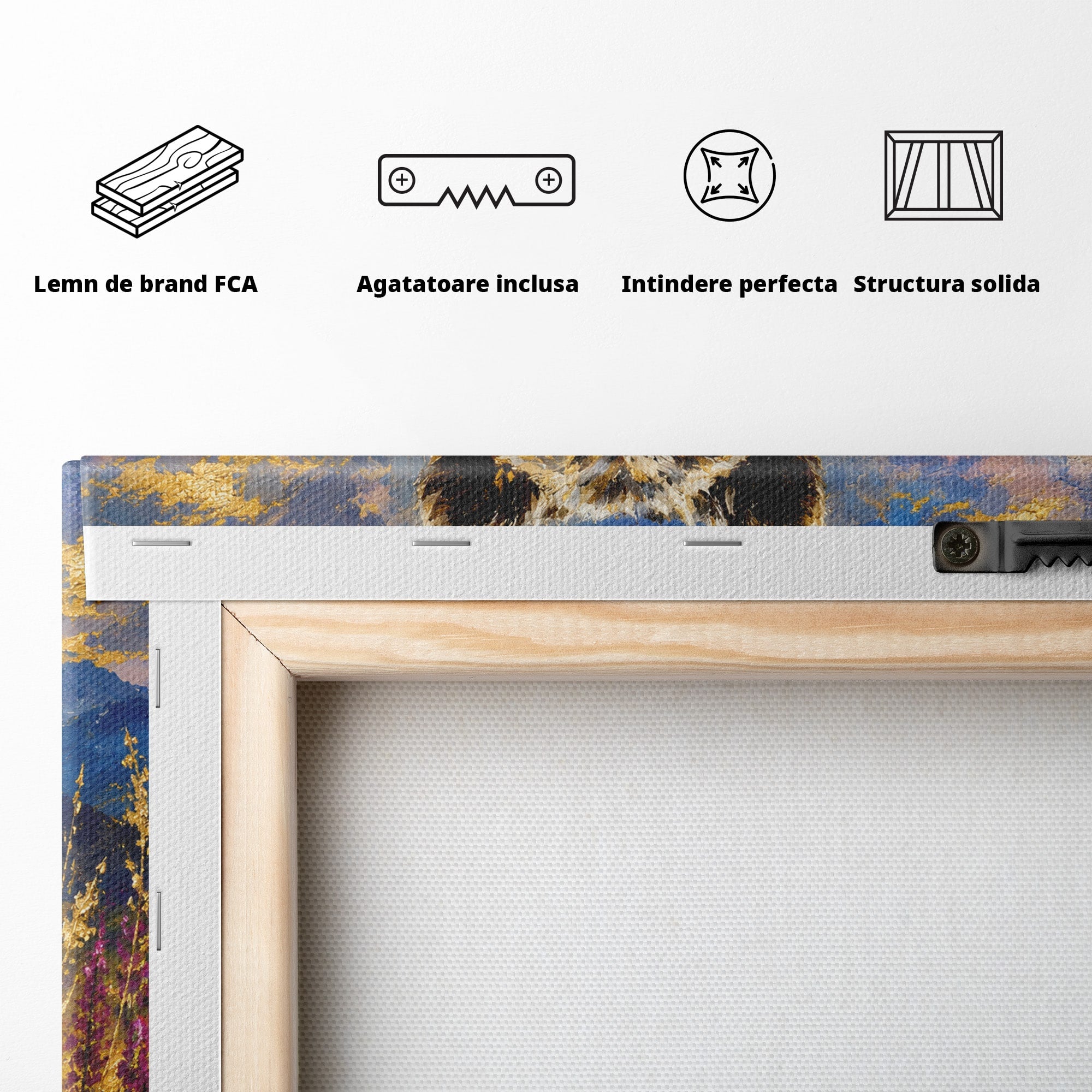 Tablou Canvas Premium LuxCanva® M1606, Ursul Din Munti, Urs, Munti, Natura, Salbaticie, Living, Culori Vibrante