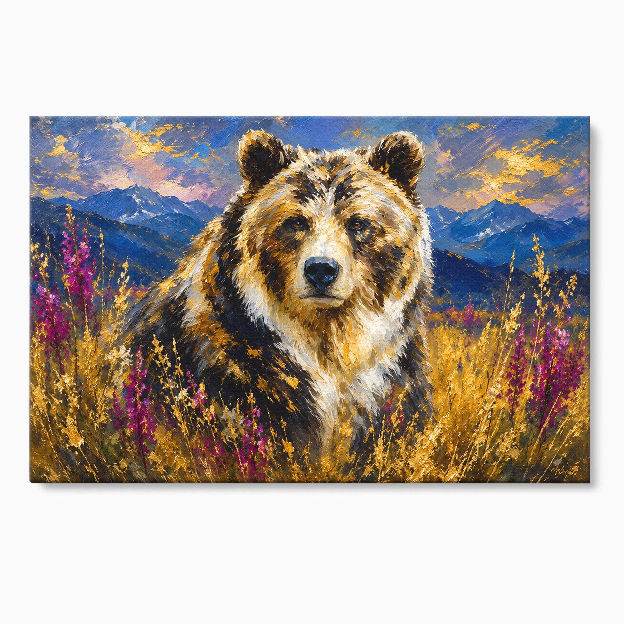 Tablou Canvas Premium LuxCanva® M1606, Ursul Din Munti, Urs, Munti, Natura, Salbaticie, Living, Culori Vibrante