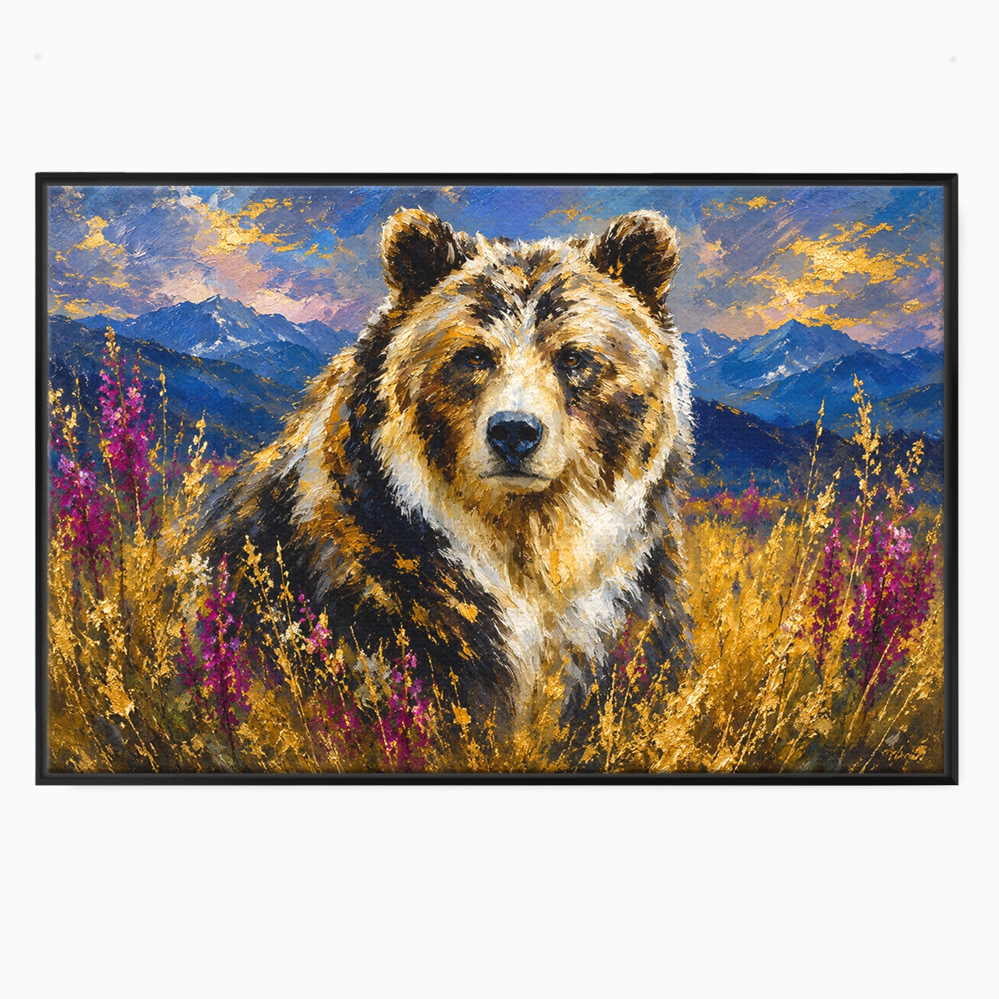 Tablou Canvas Premium LuxCanva® M1606, Ursul Din Munti, Urs, Munti, Natura, Salbaticie, Living, Culori Vibrante