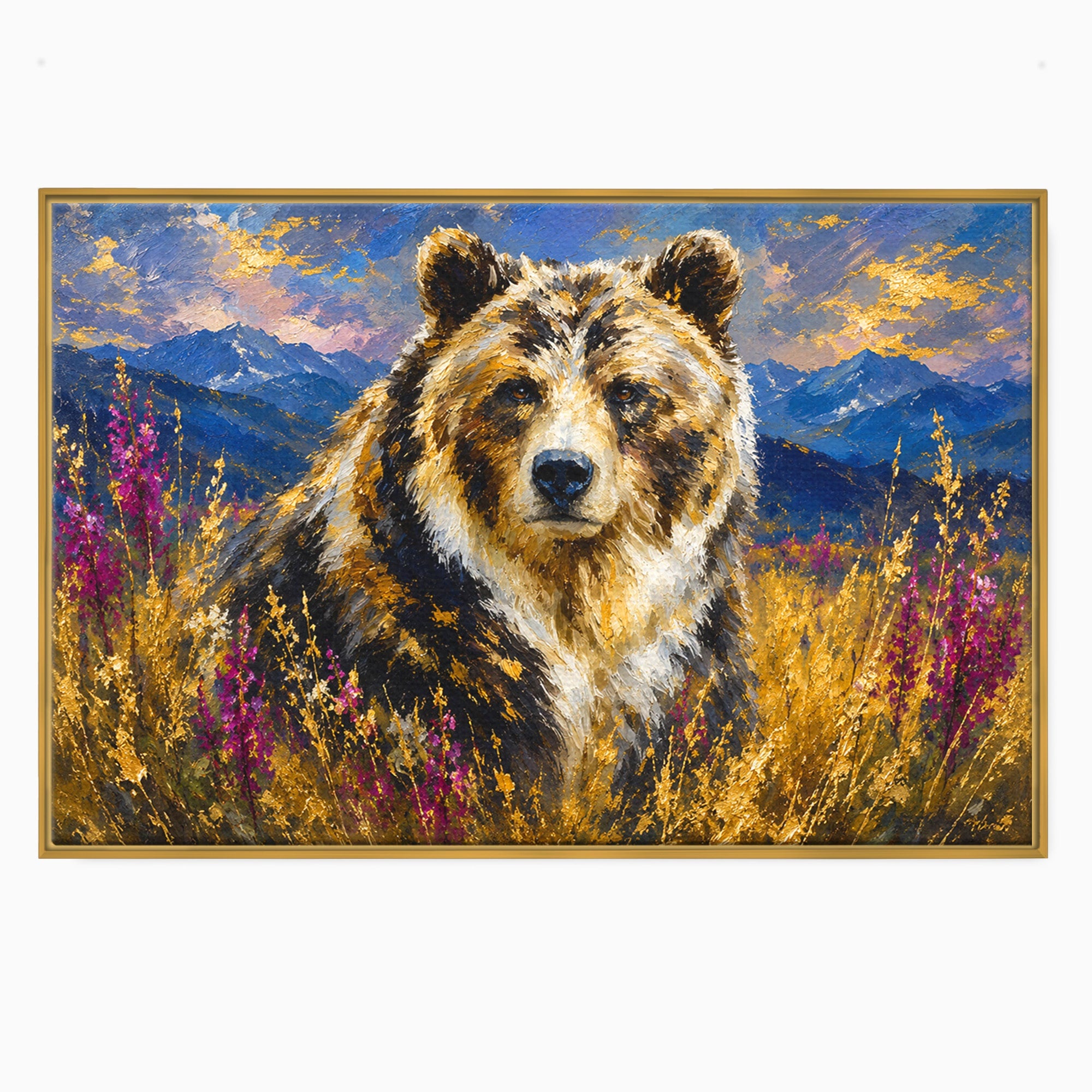 Tablou Canvas Premium LuxCanva® M1606, Ursul Din Munti, Urs, Munti, Natura, Salbaticie, Living, Culori Vibrante