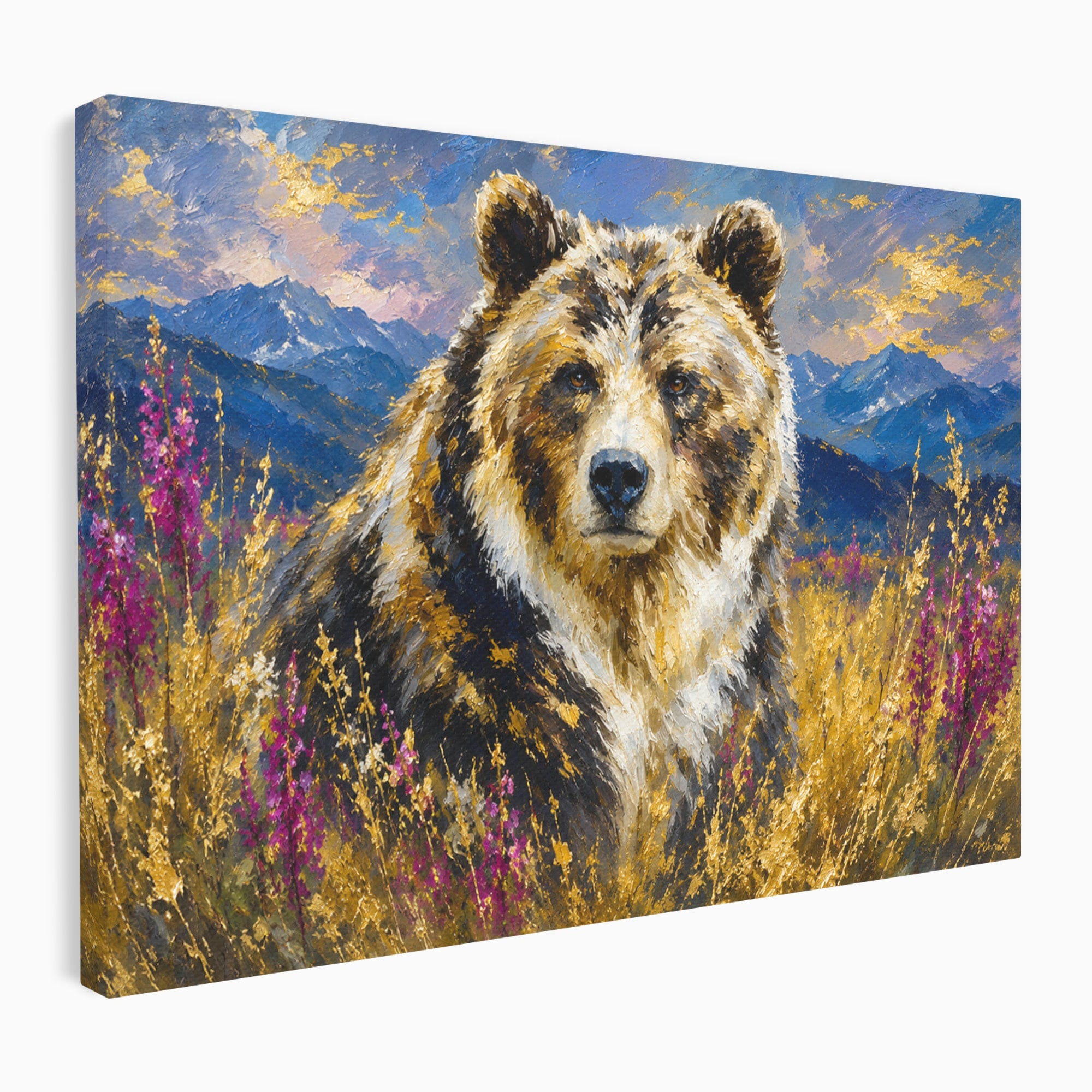 Tablou Canvas Premium LuxCanva® M1606, Ursul Din Munti, Urs, Munti, Natura, Salbaticie, Living, Culori Vibrante